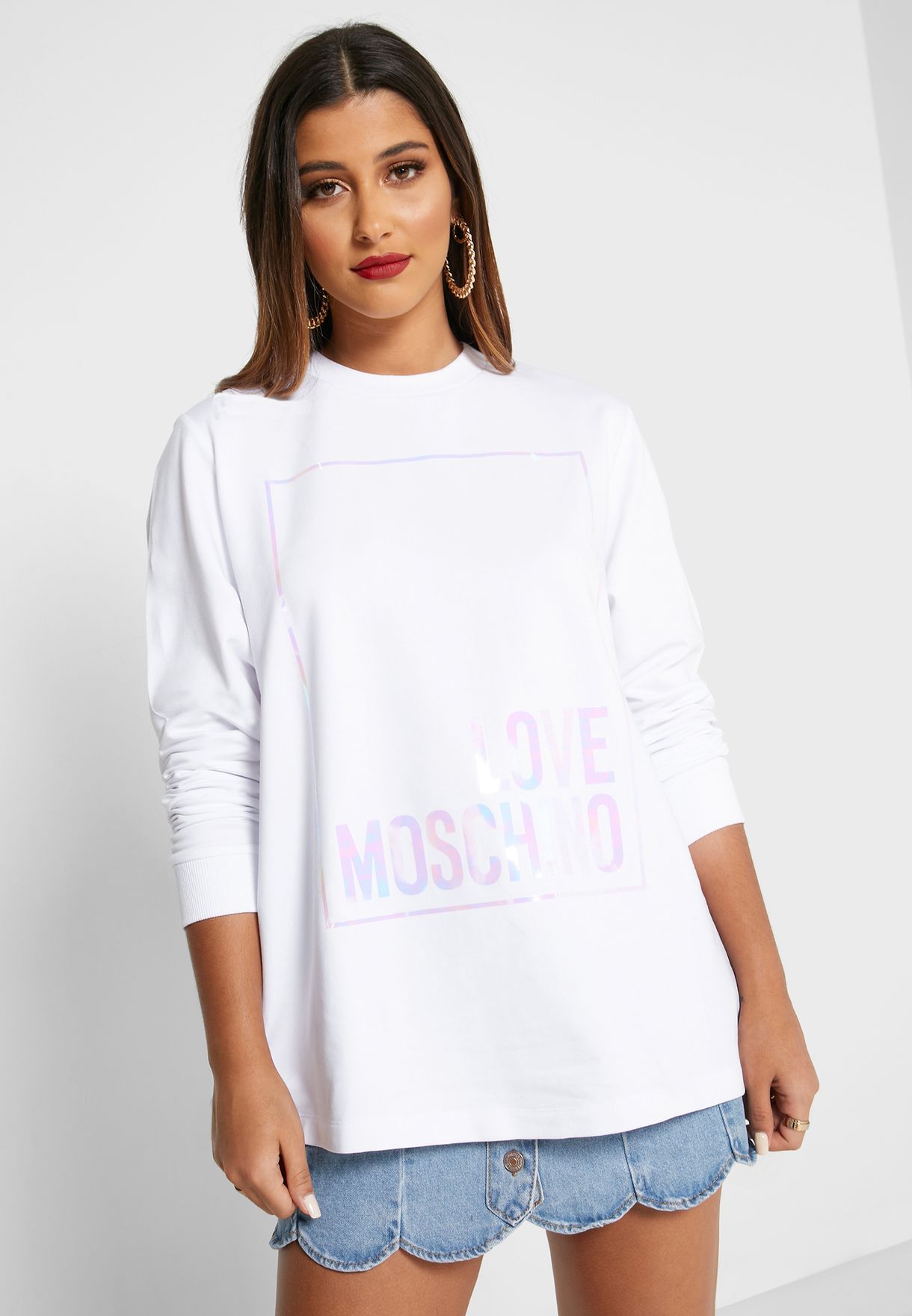 love moschino white sweatshirt