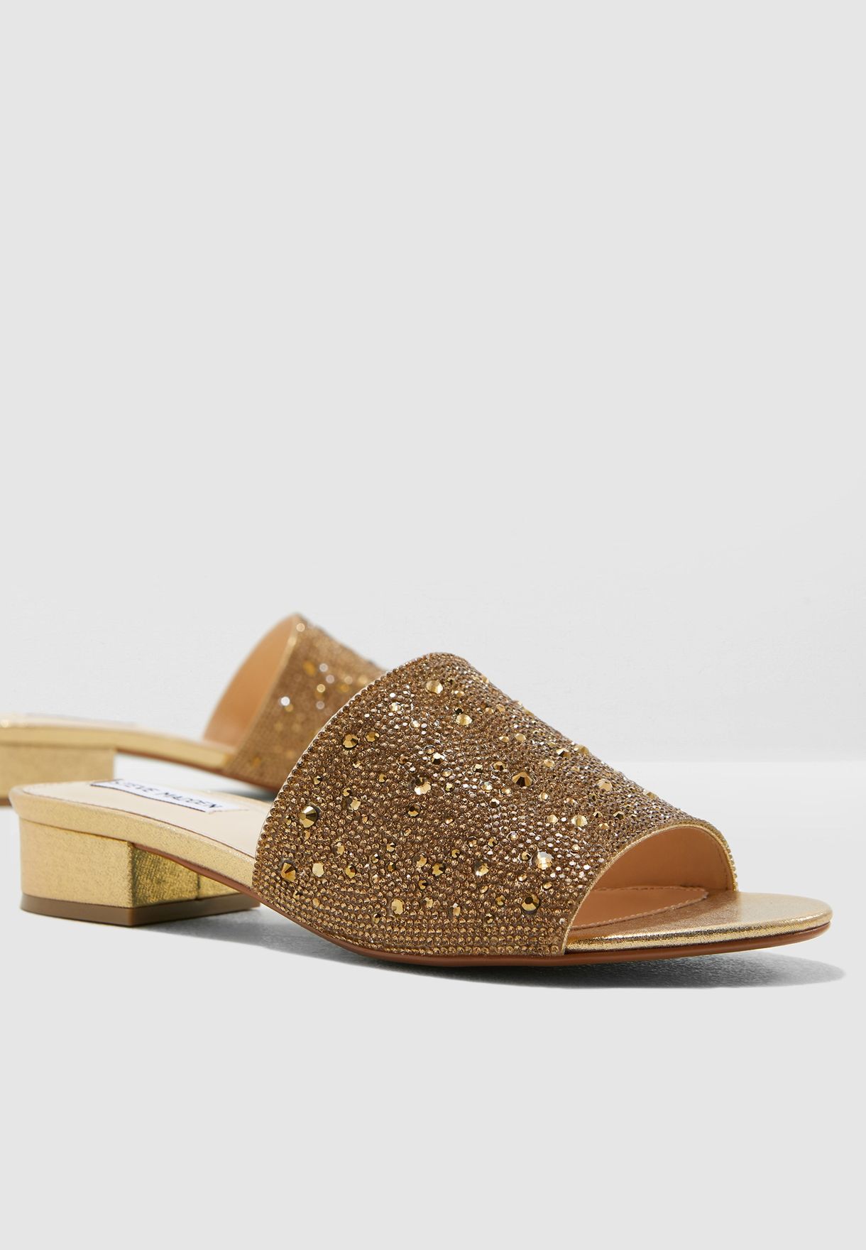 bronze sandals low heel
