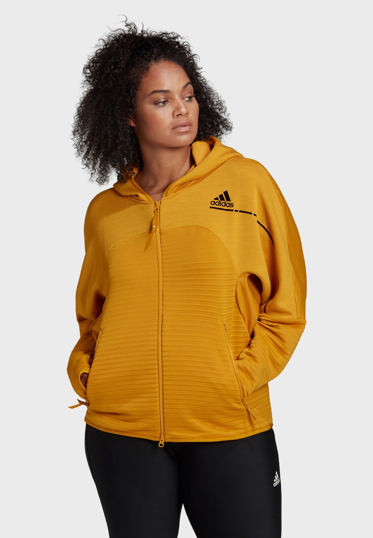 Buy Adidas Yellow Z N E Cold Ready Hoodie For Women In Mena Worldwide Gh4522