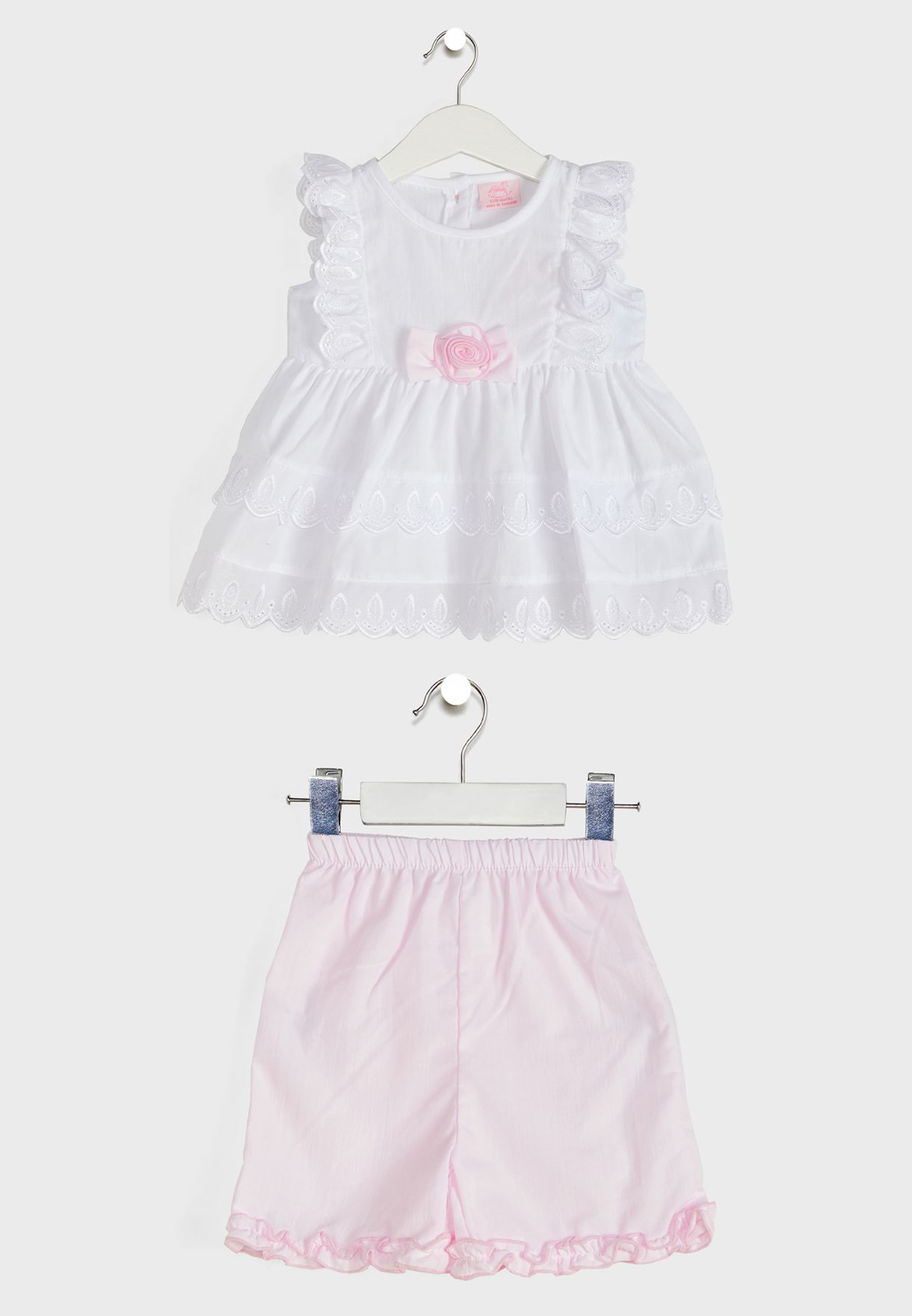 Infant Broderie Print Top & Shorts Set