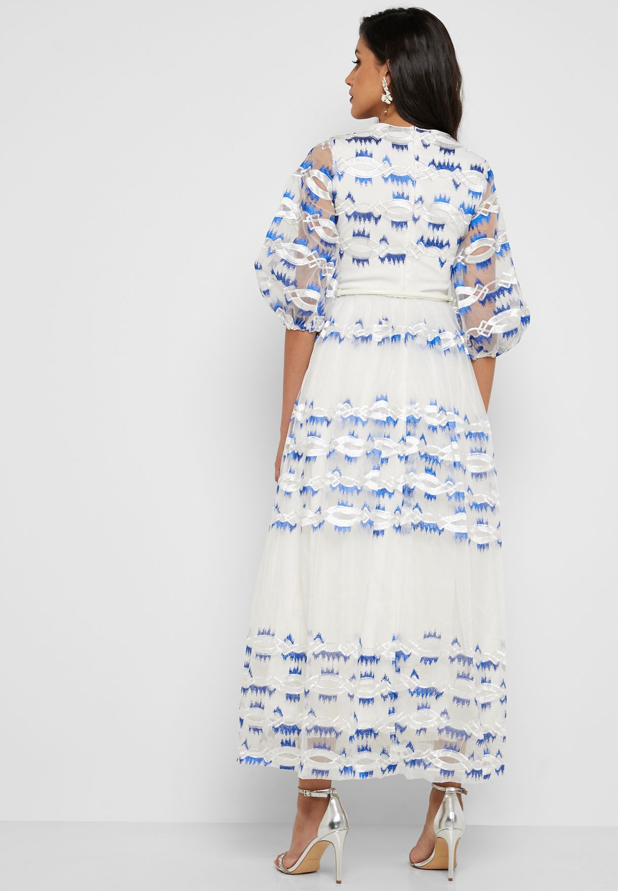 embroidered mesh overlay