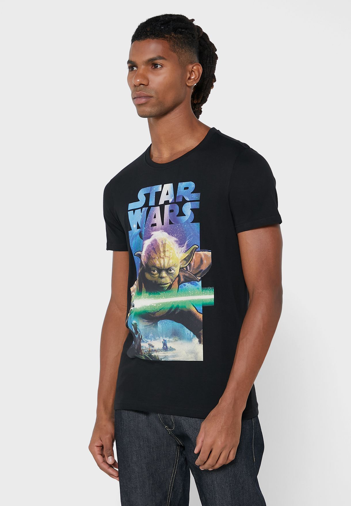 Yoda Poster Crew Neck T-Shirt