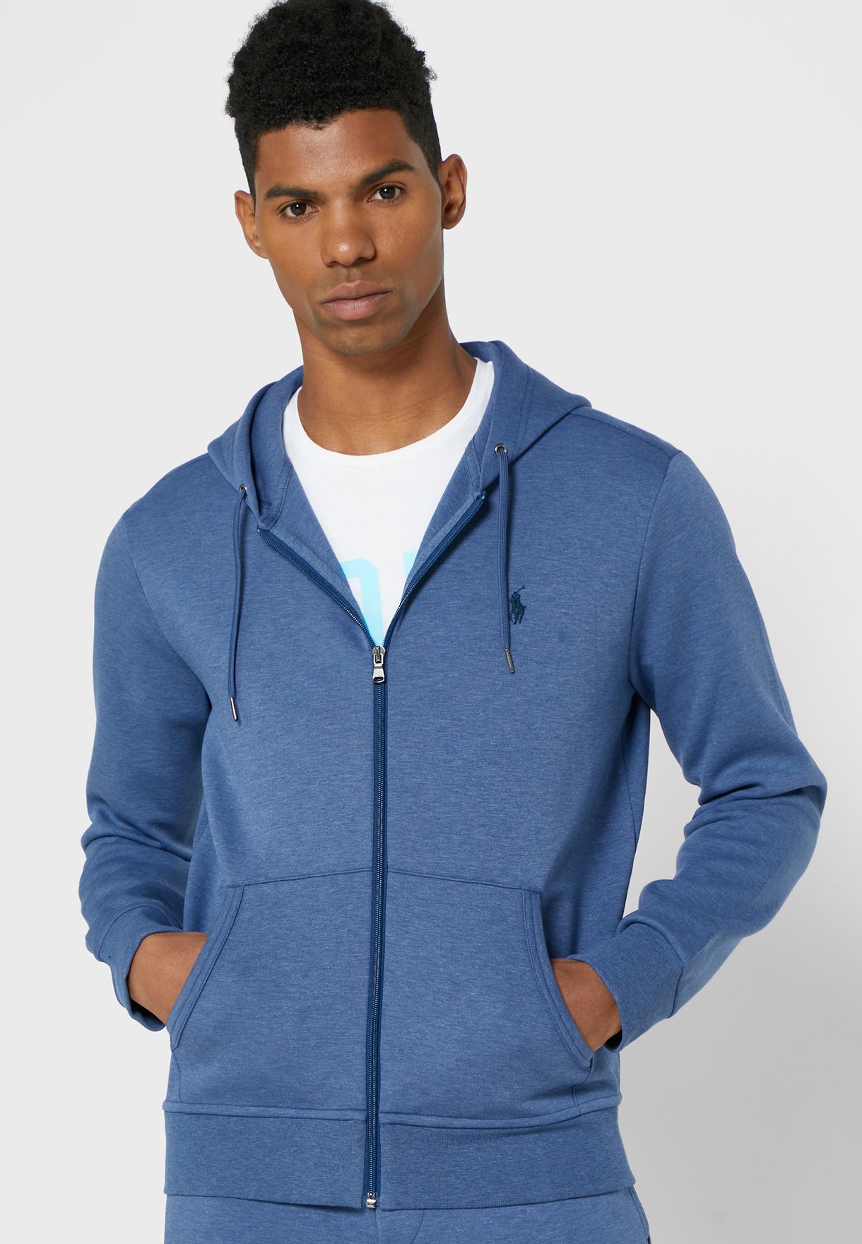 Buy Polo Ralph Lauren blue Essential Zip Through Hoodie for Men in MENA,  Worldwide