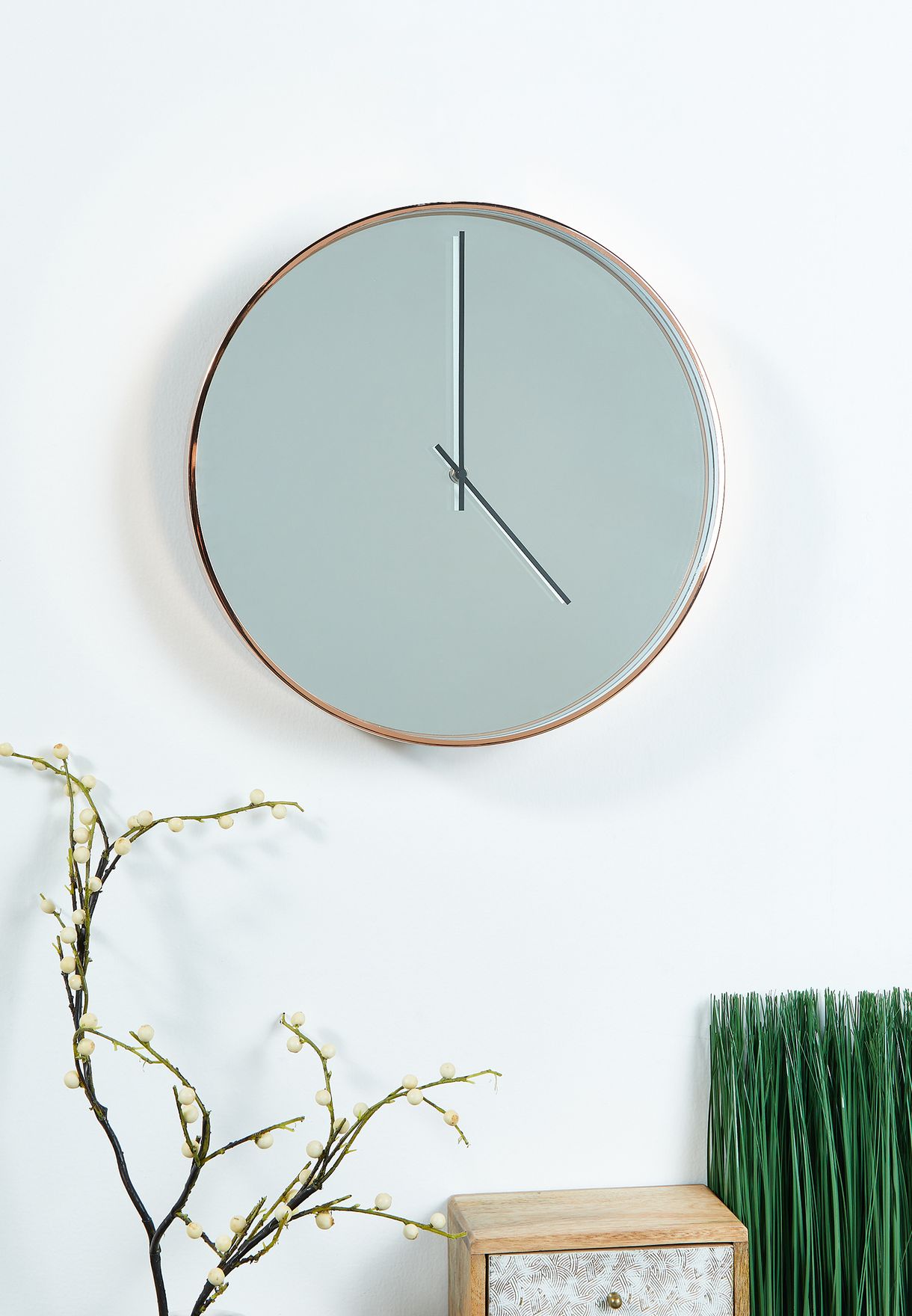 Baillie Rose Gold Mirror Face Wall Clock