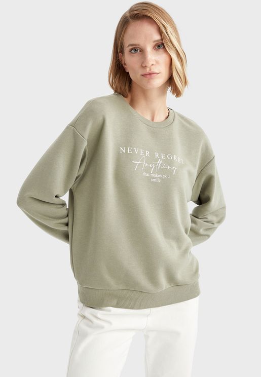 Crew Neck Graphic Sweatshirt