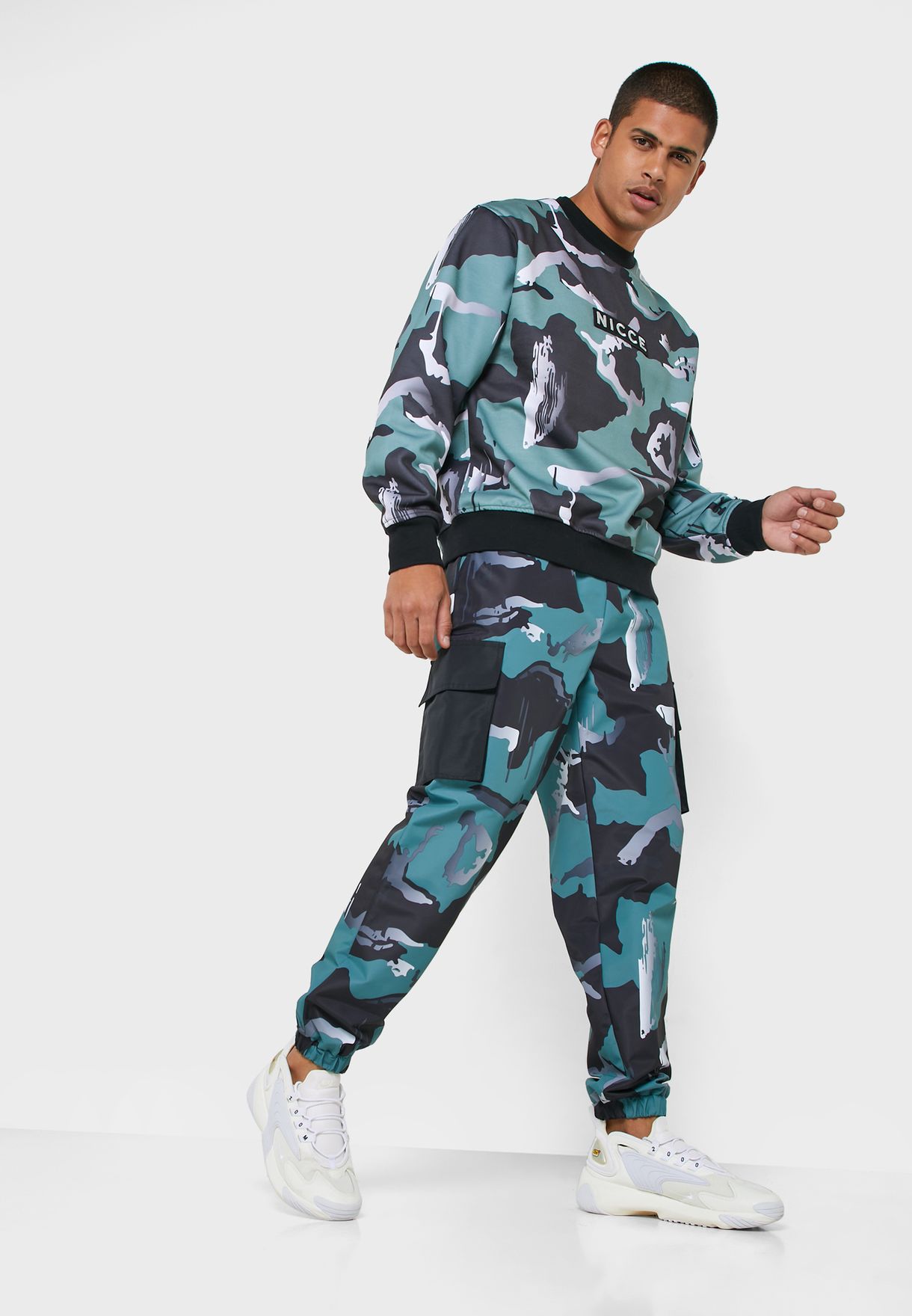 nicce woven combat track pants