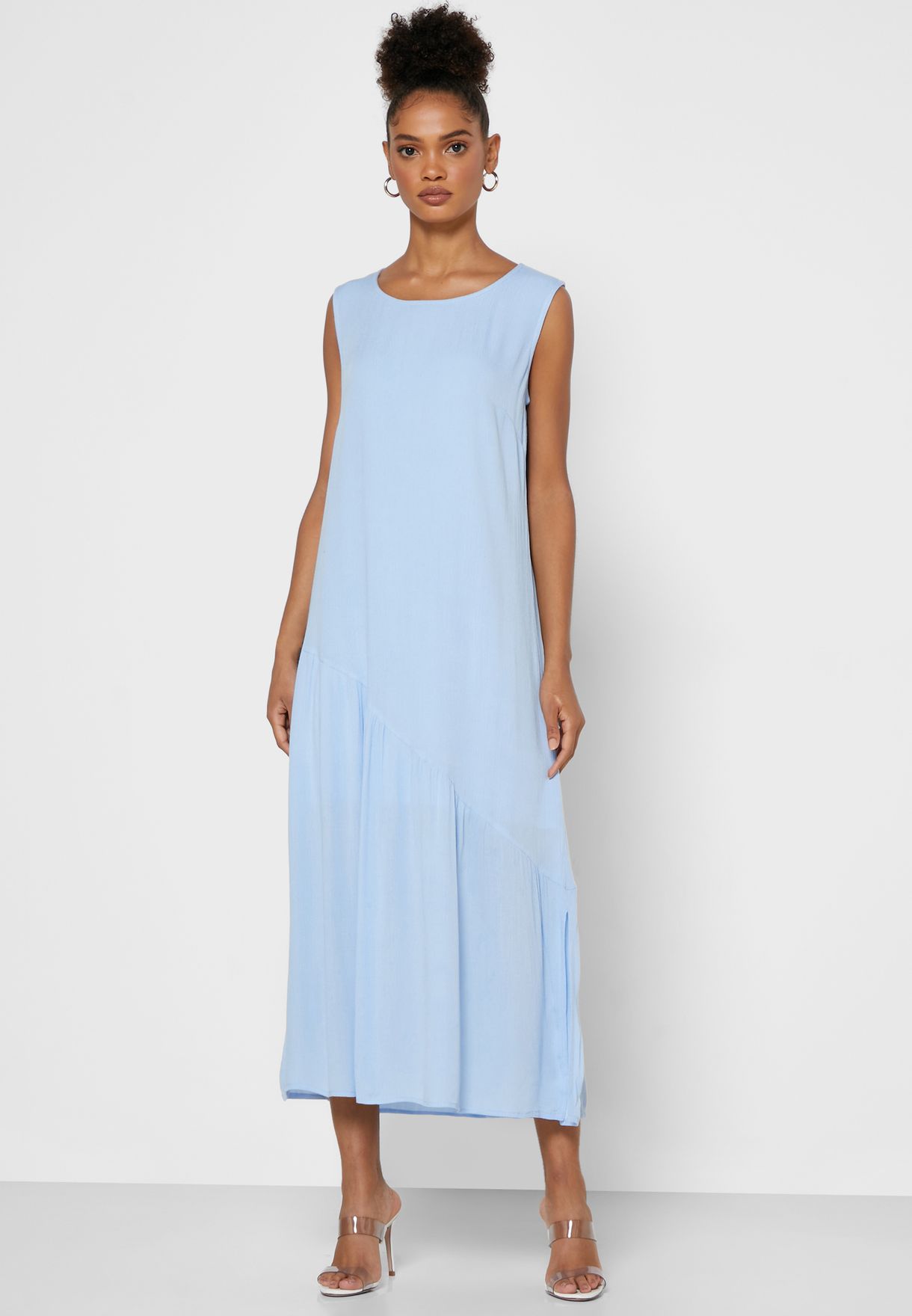 ruffle hem maxi dress