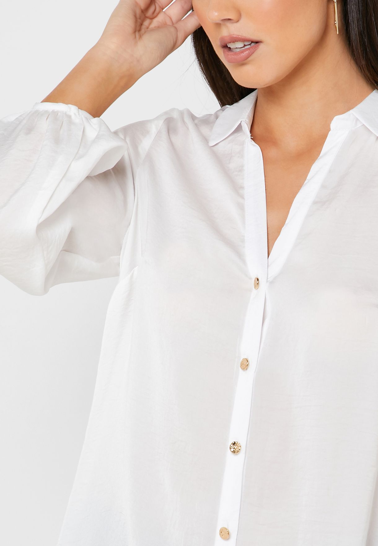 high low button down shirt