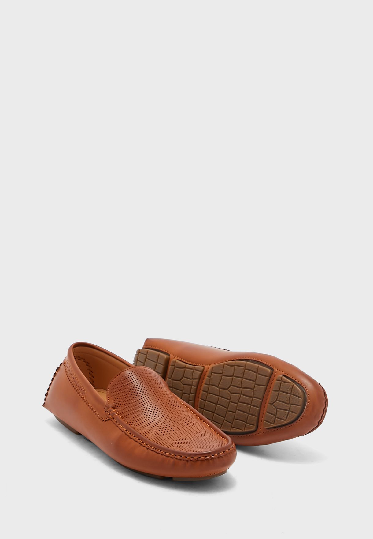 Perforation Detail Casual Moccasins