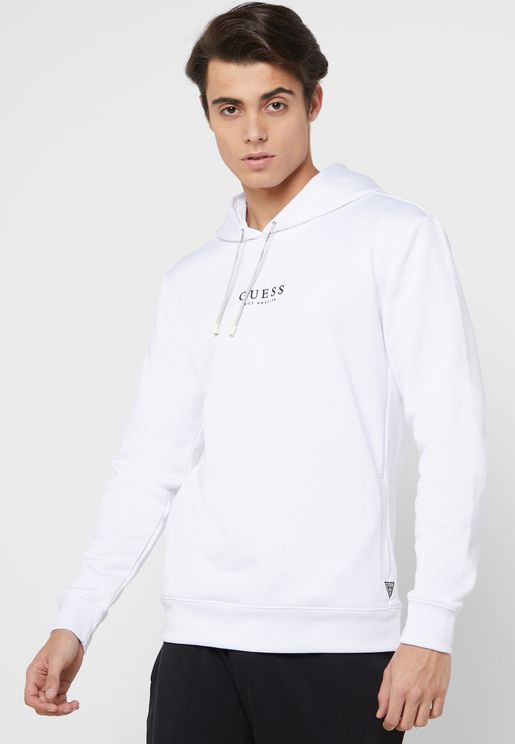 white guess hoodie mens