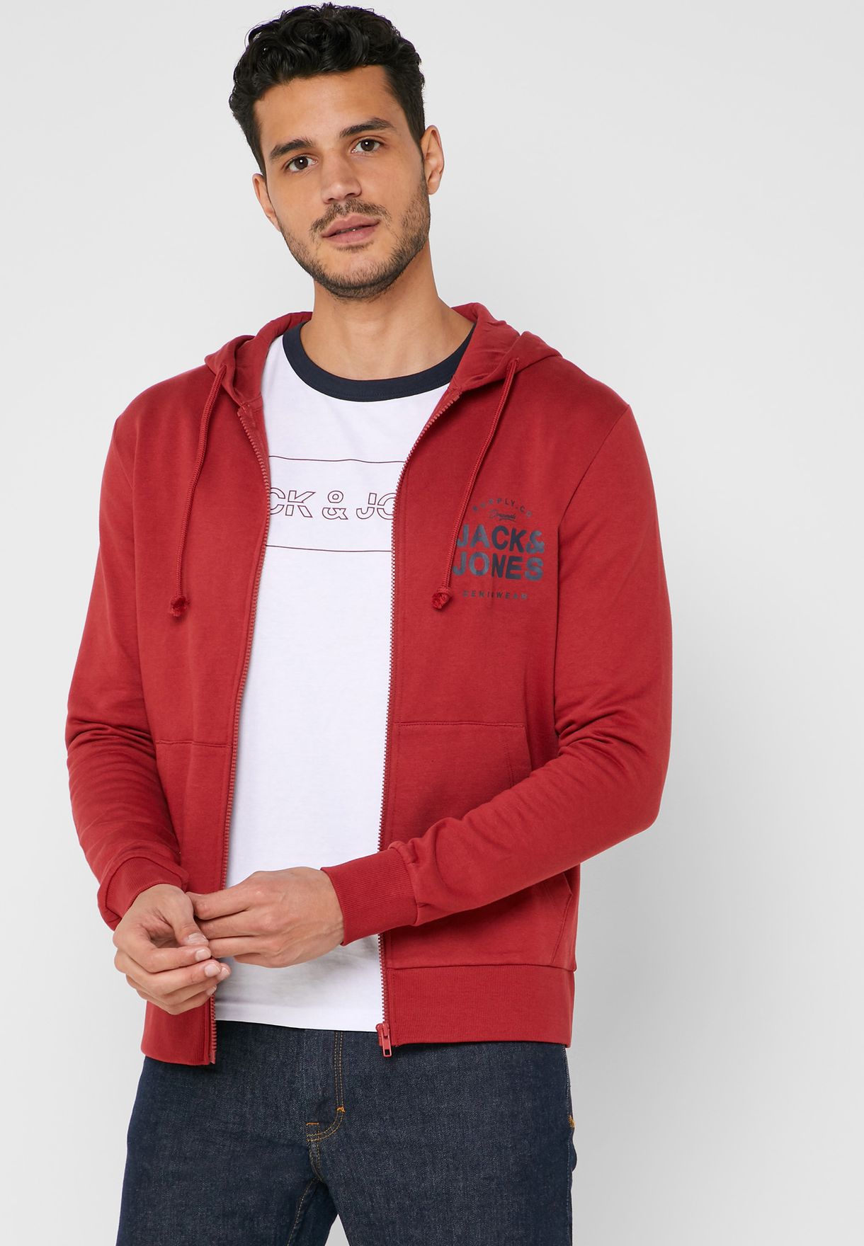 jack jones red hoodie