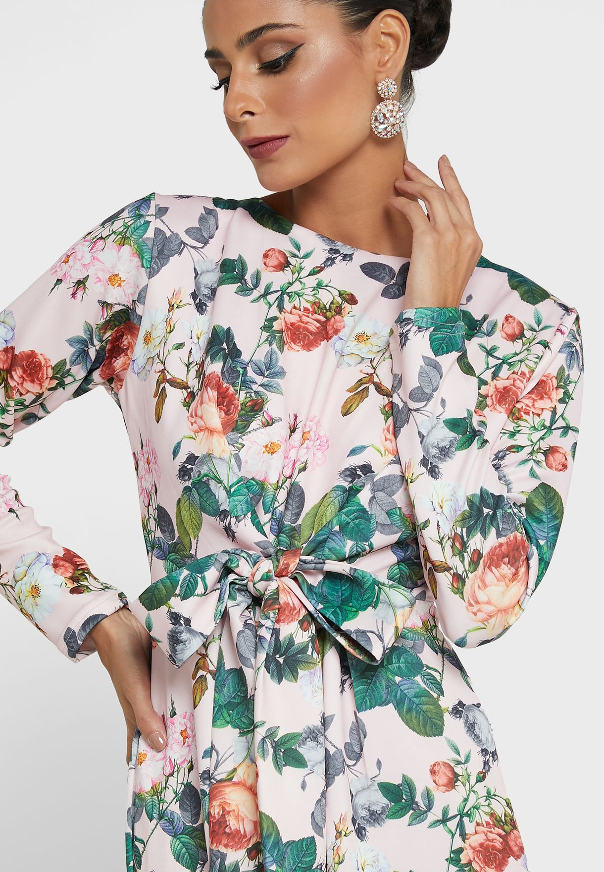 Floral Print Belted Jumpsuit