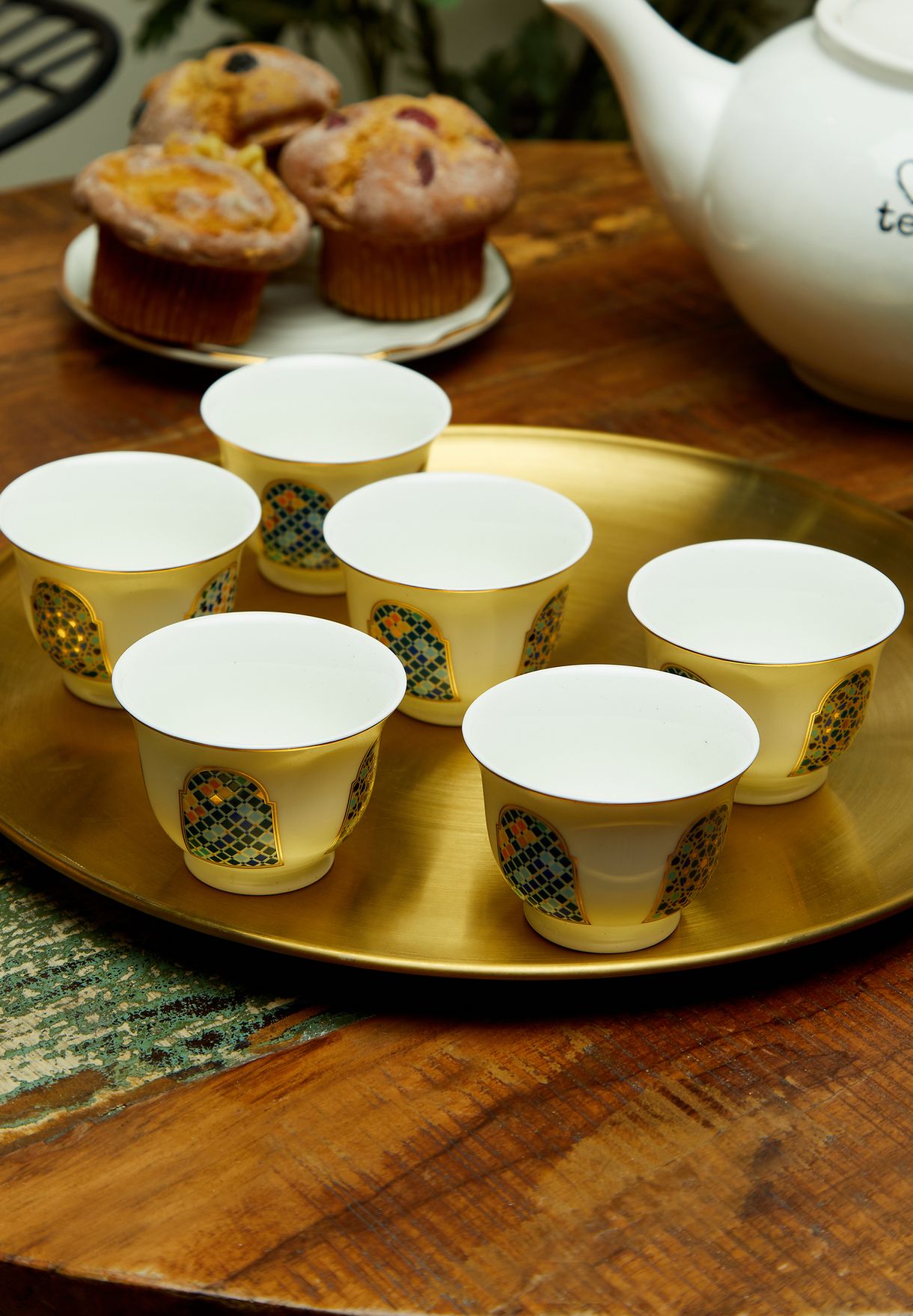 Set Of 6 Arches Chaffe Cups