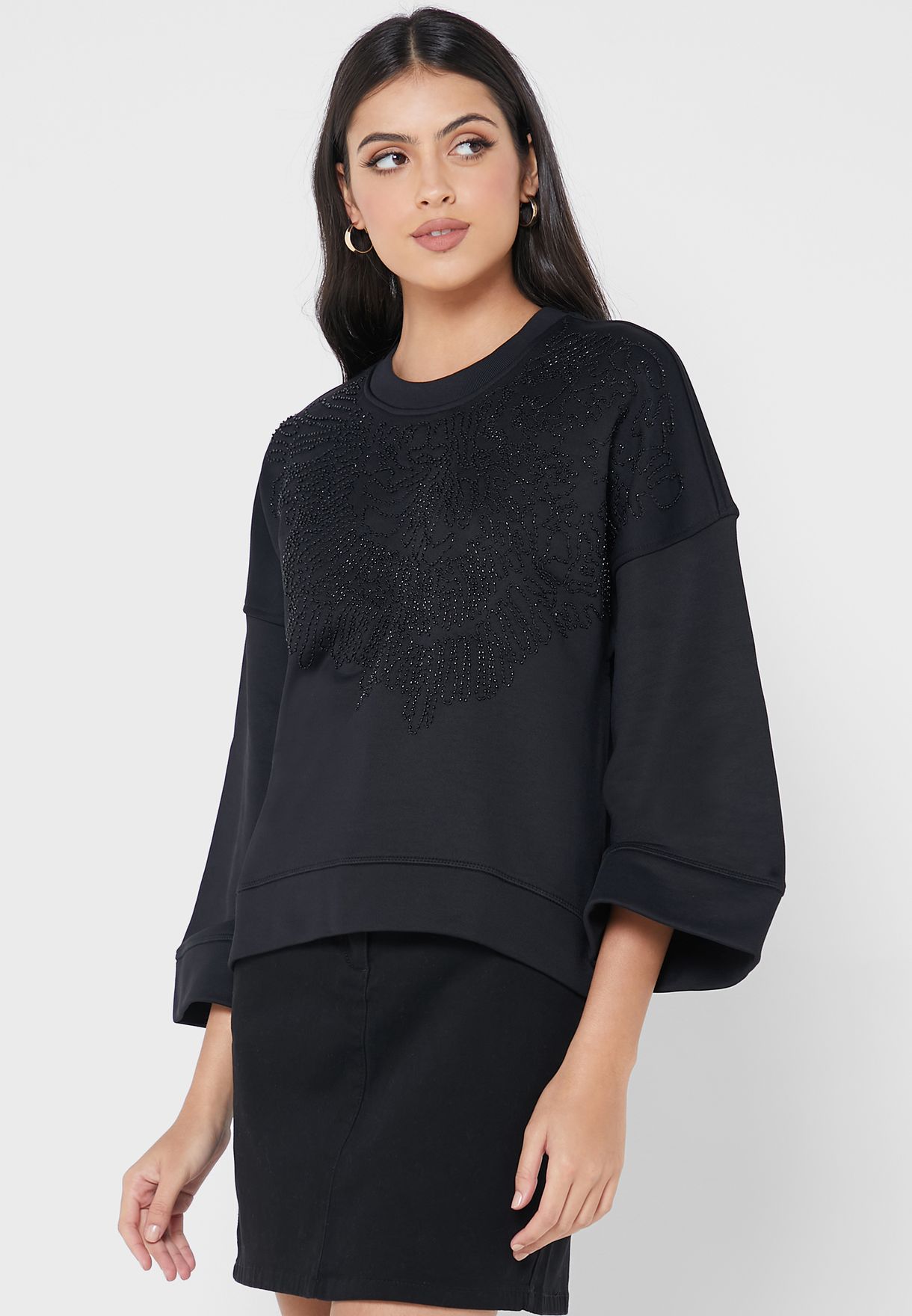 Crew Neck Graphic Sweatshirt