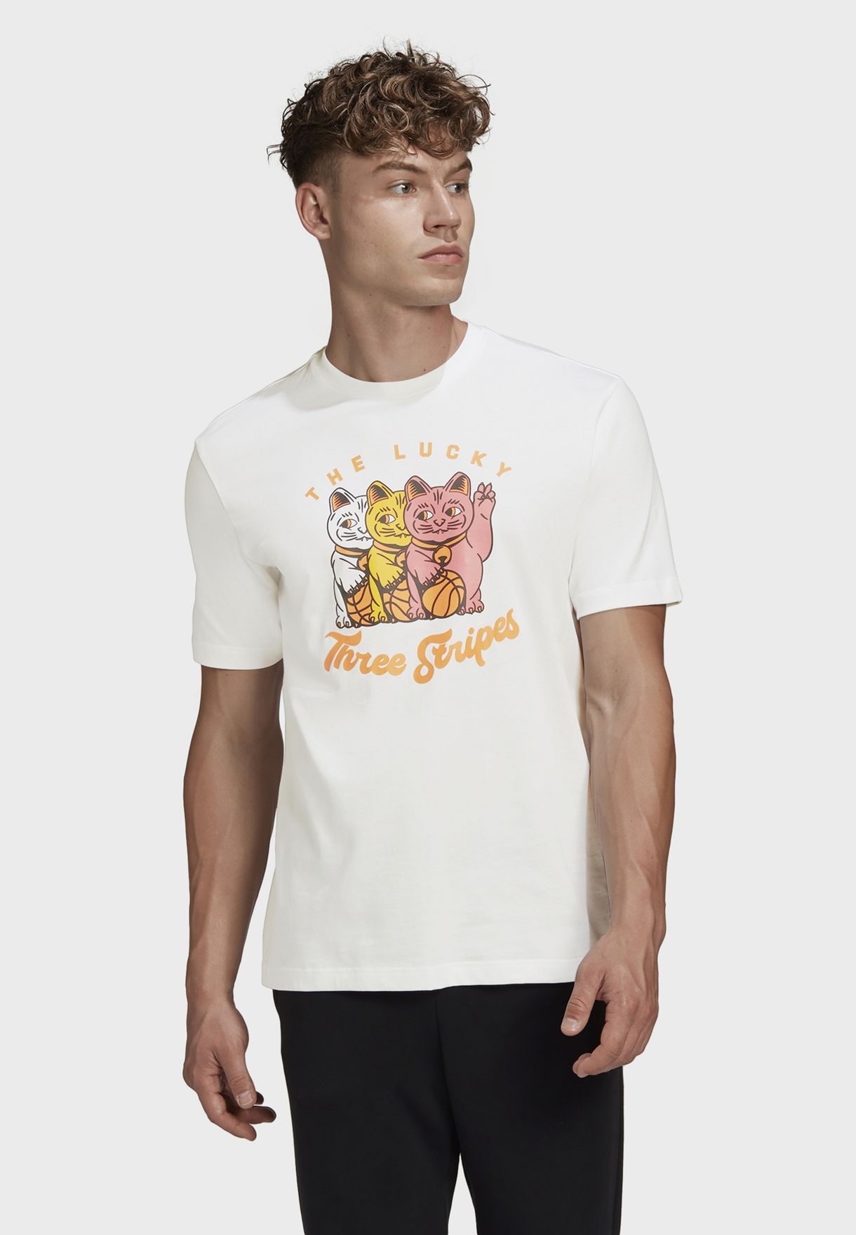 Buy adidas white 3 Cats Graphic T-Shirt 