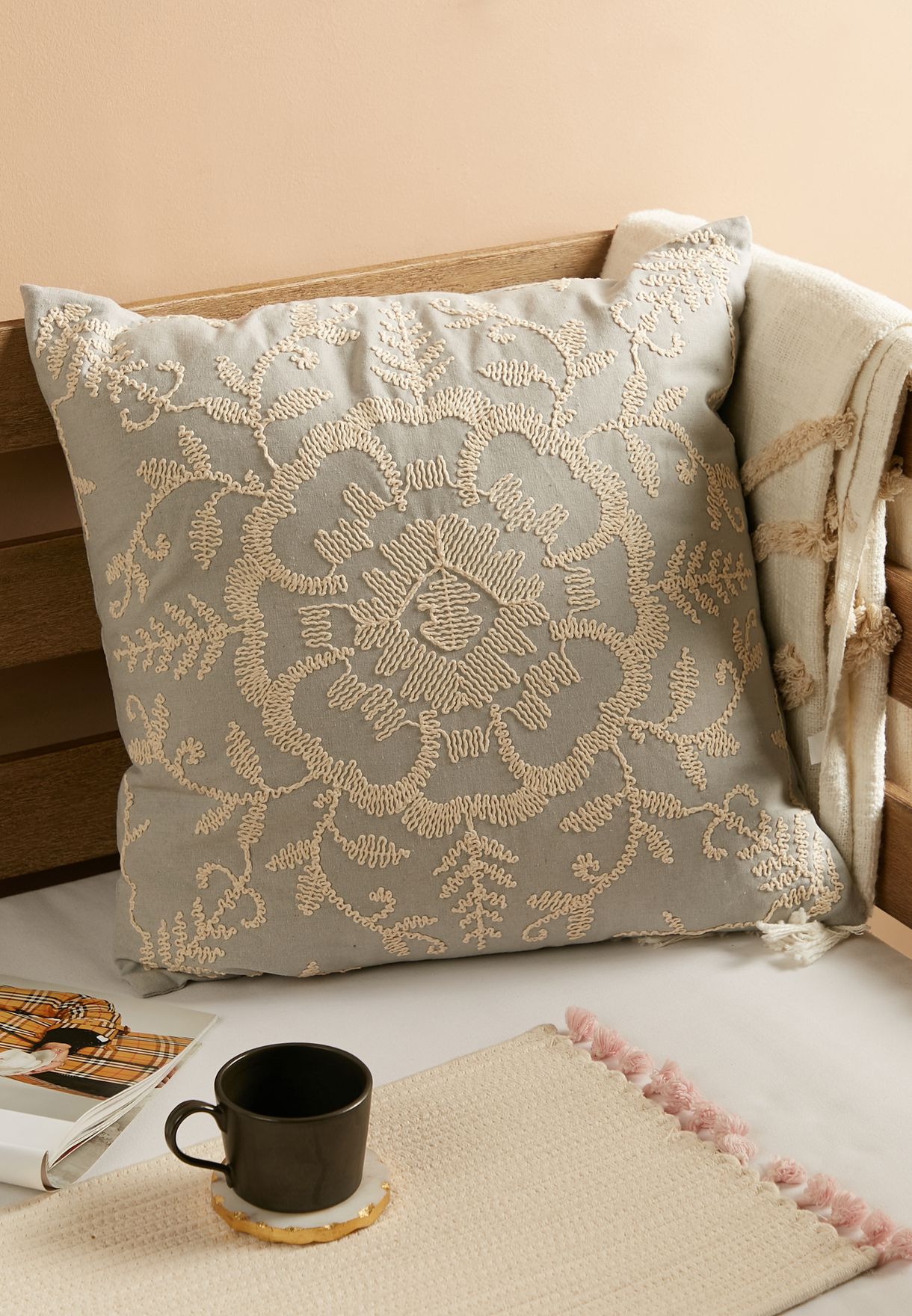 Floral Cushion With Insert 45X45Cm