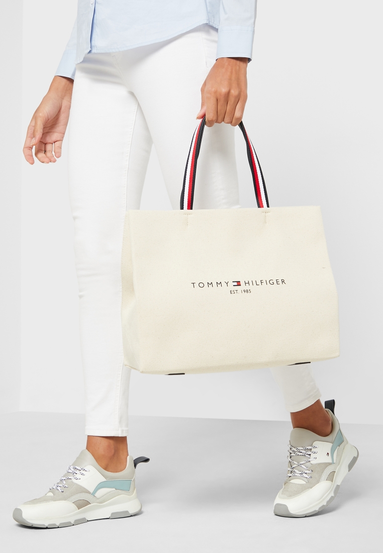 Buy Tommy Hilfiger beige Canvas Tote for in MENA,