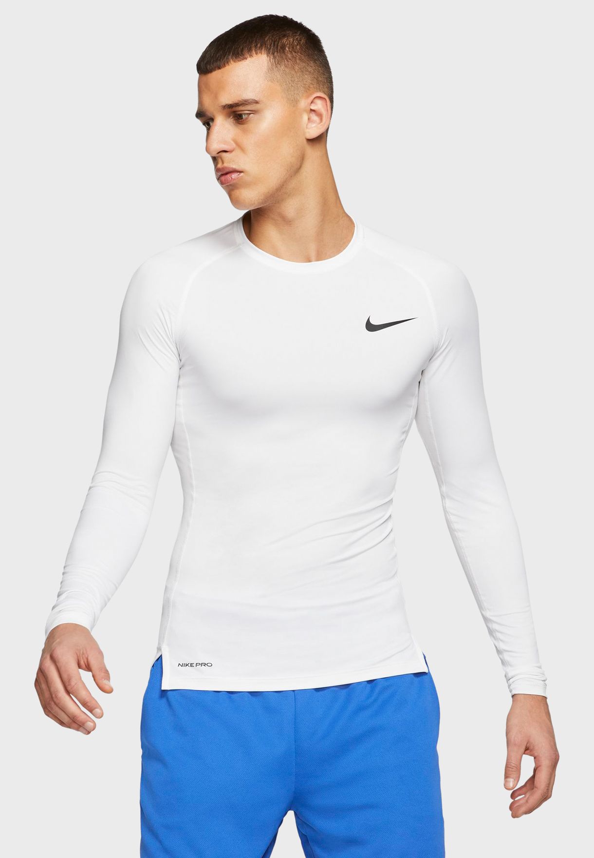 Buy Nike white Pro Tight T-Shirt for 