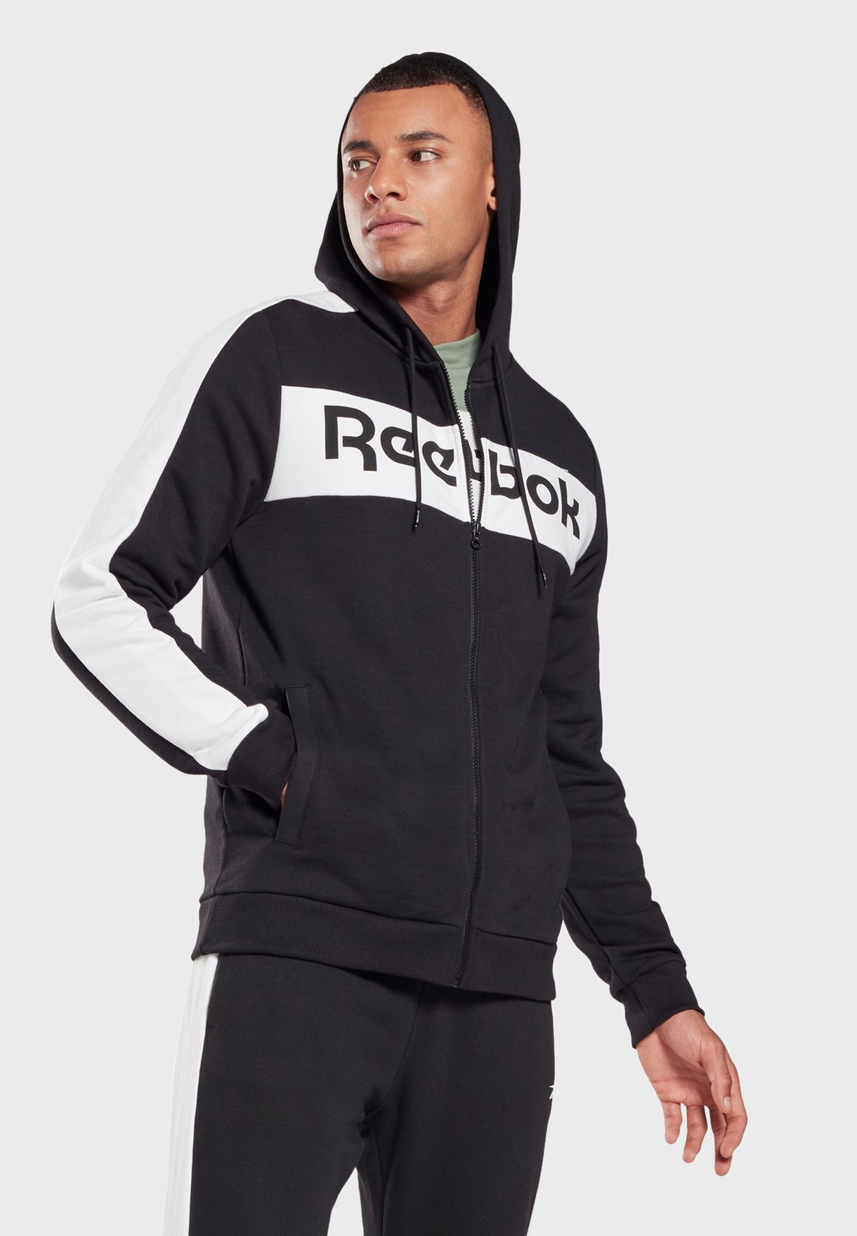 reebok black men's hoodie