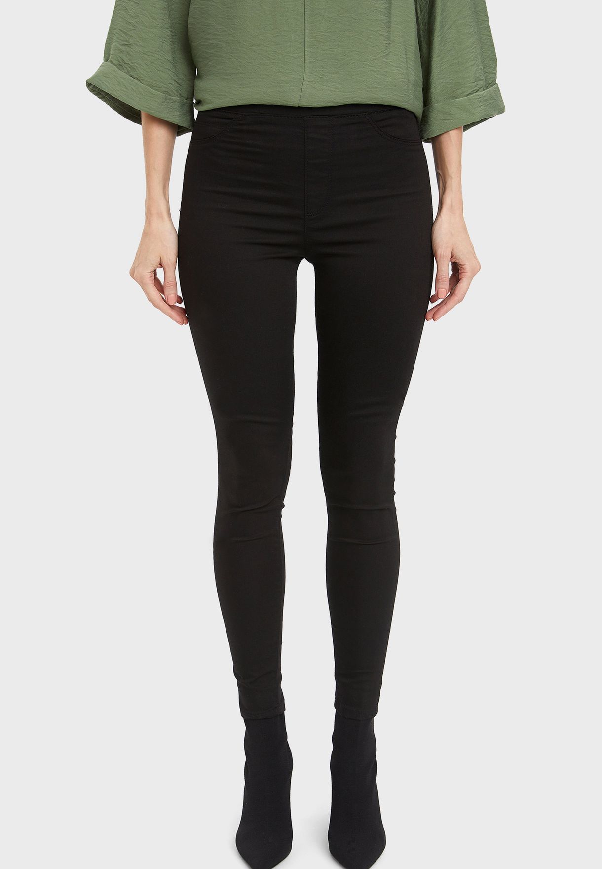 black ankle grazer jeggings