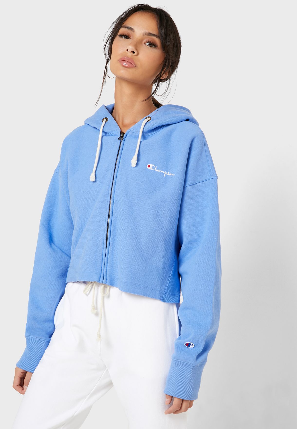 reverse weave cropped hoodie