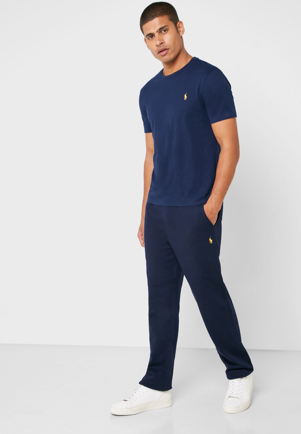 polo shirt with track pants