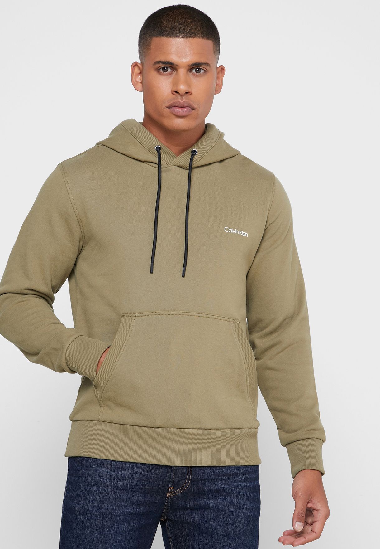 calvin klein small chest logo hoodie