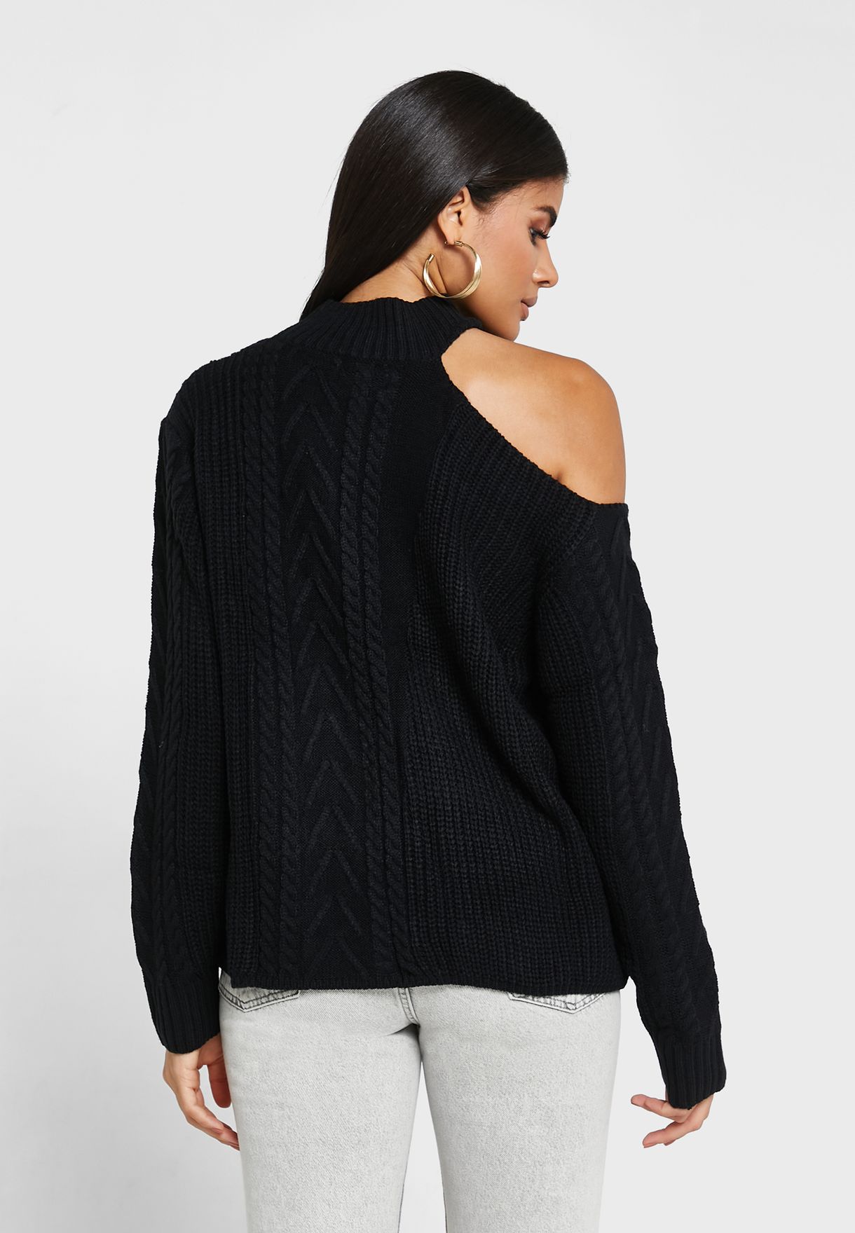 Sweater With One Shoulder Cut Out
