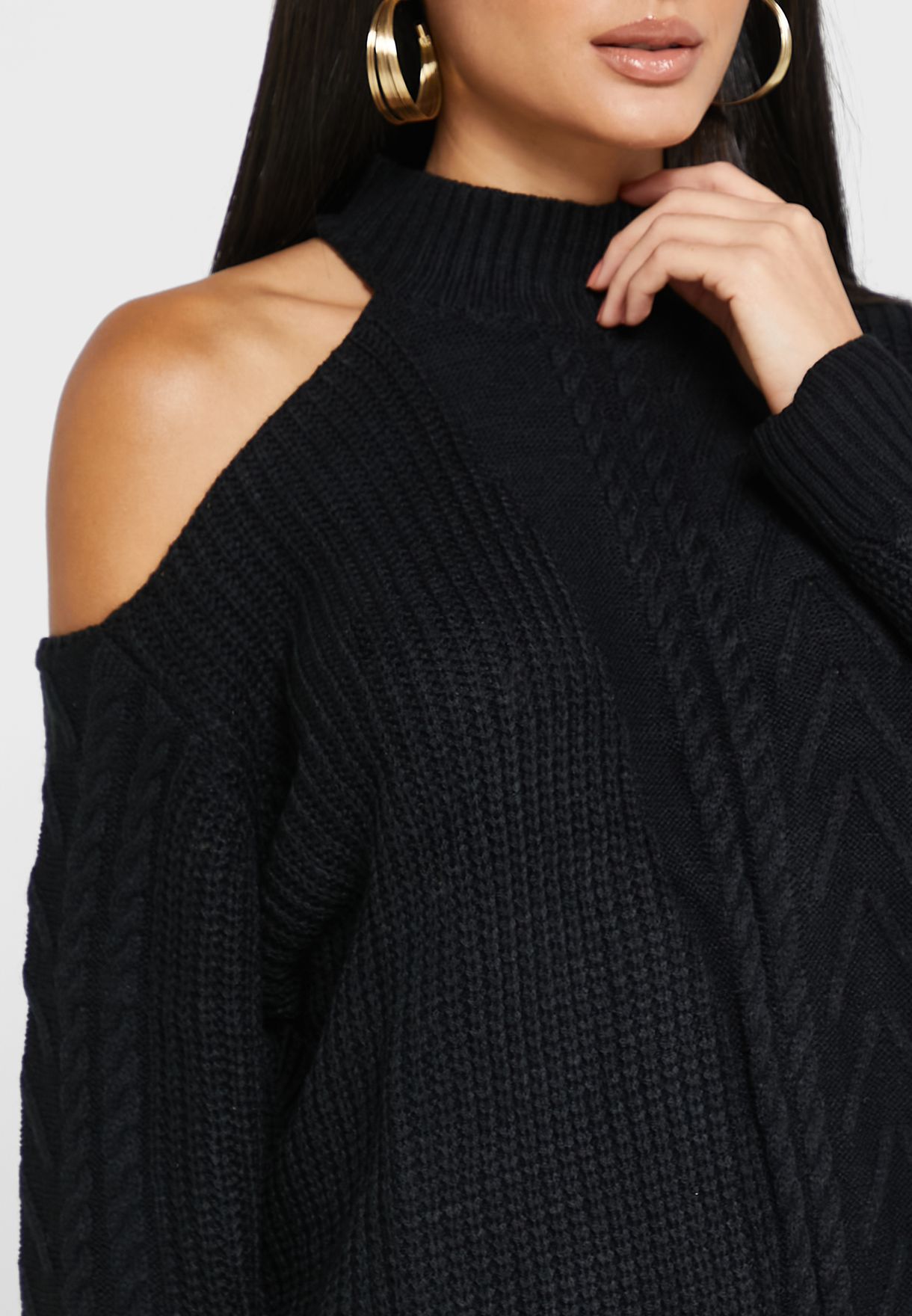 Sweater With One Shoulder Cut Out