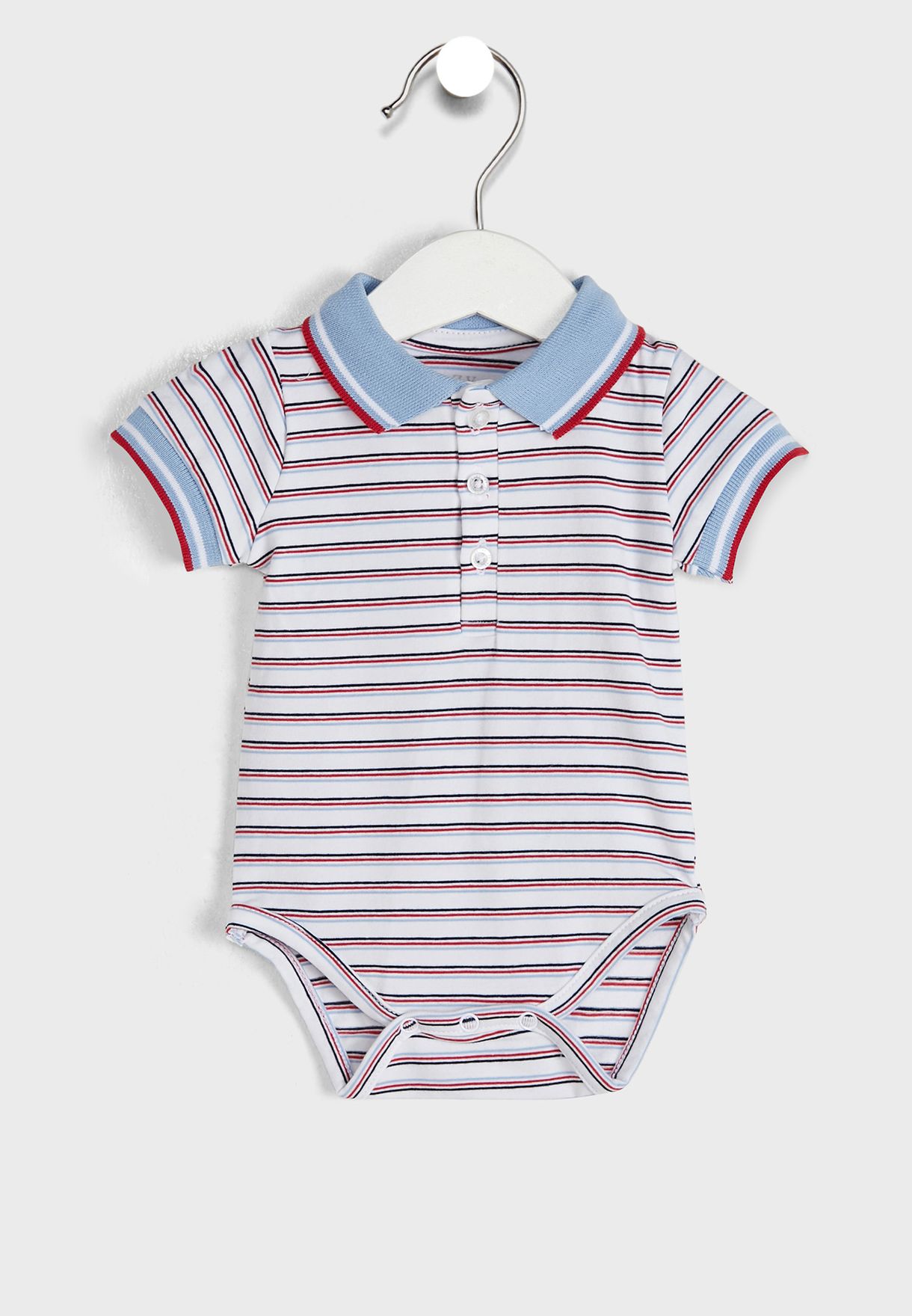 Infant Striped Polo Bodysuit