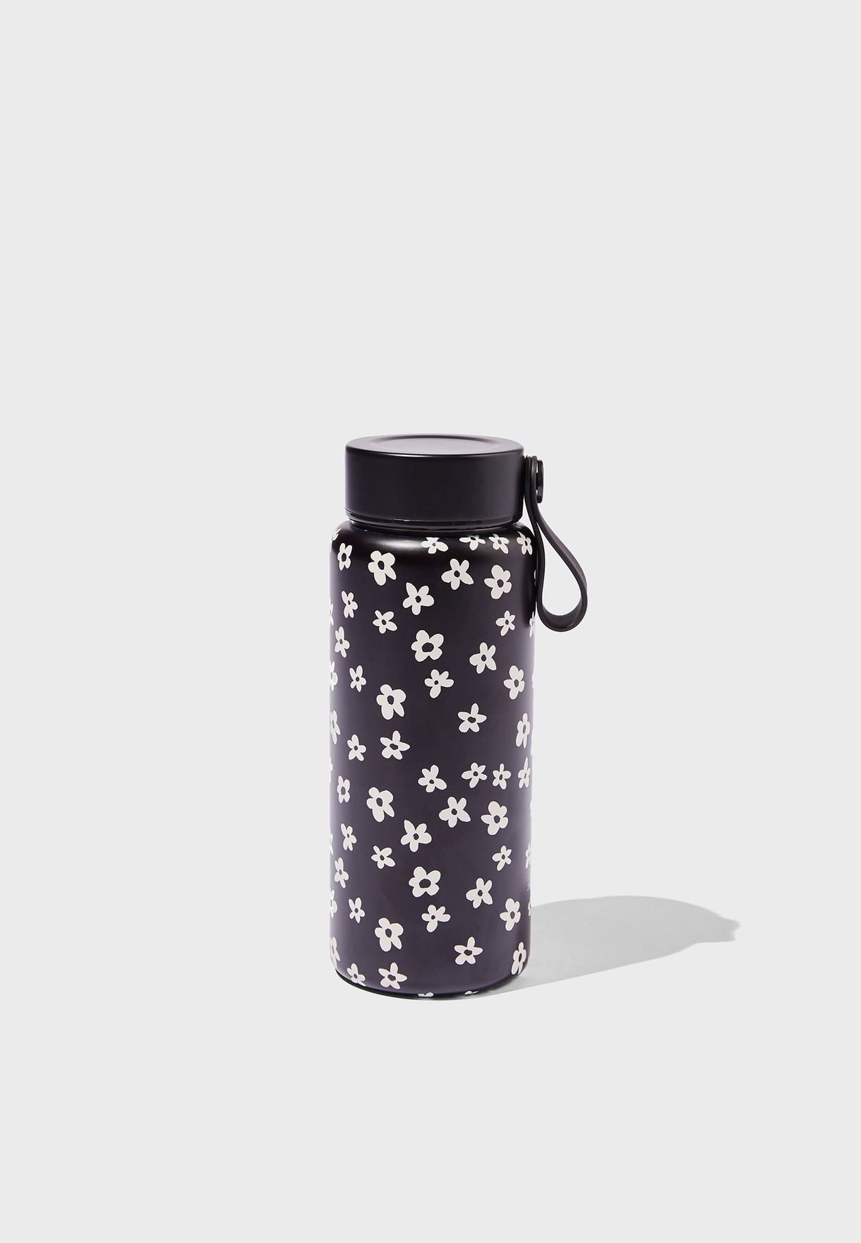 Small Daisies B&W On The Move Metal Drink Bottle 350Ml