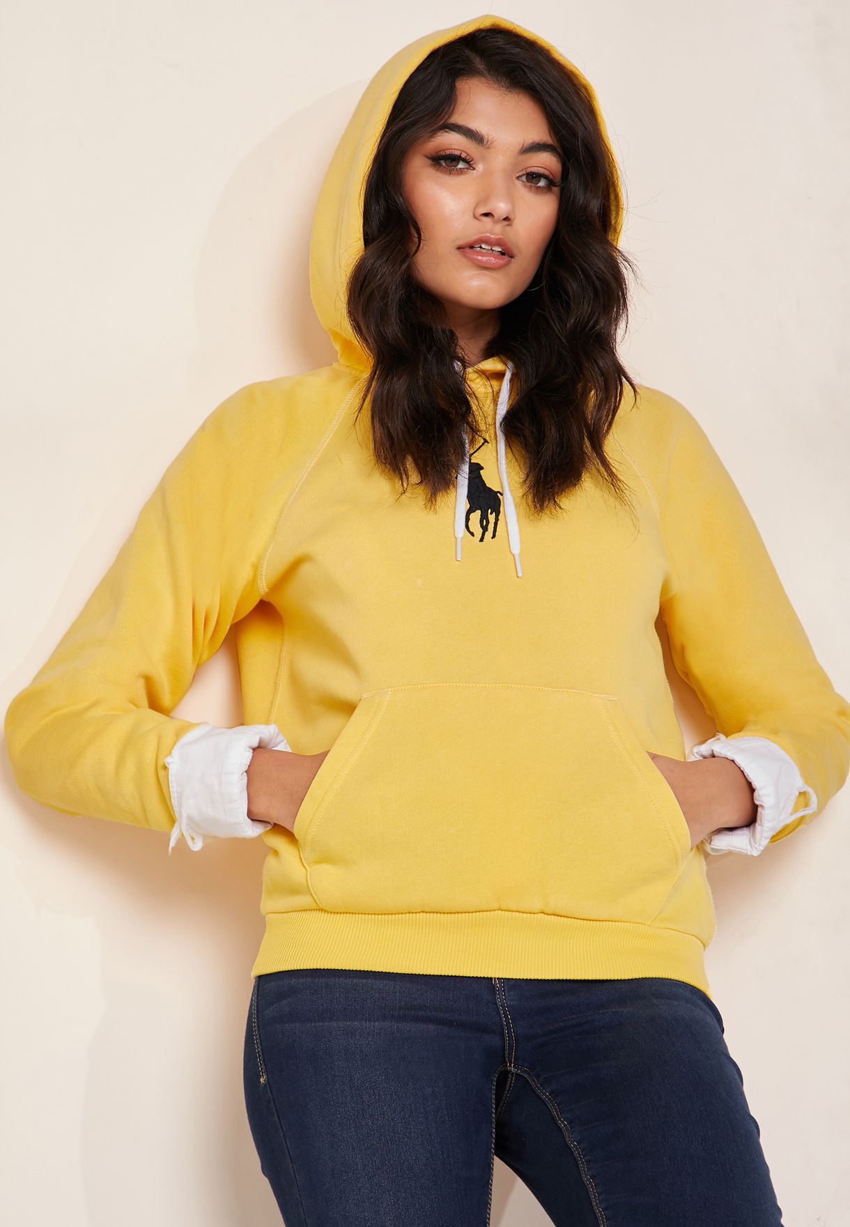 Buy Polo Ralph Lauren yellow Logo Hoodie for Women in MENA, Worldwide