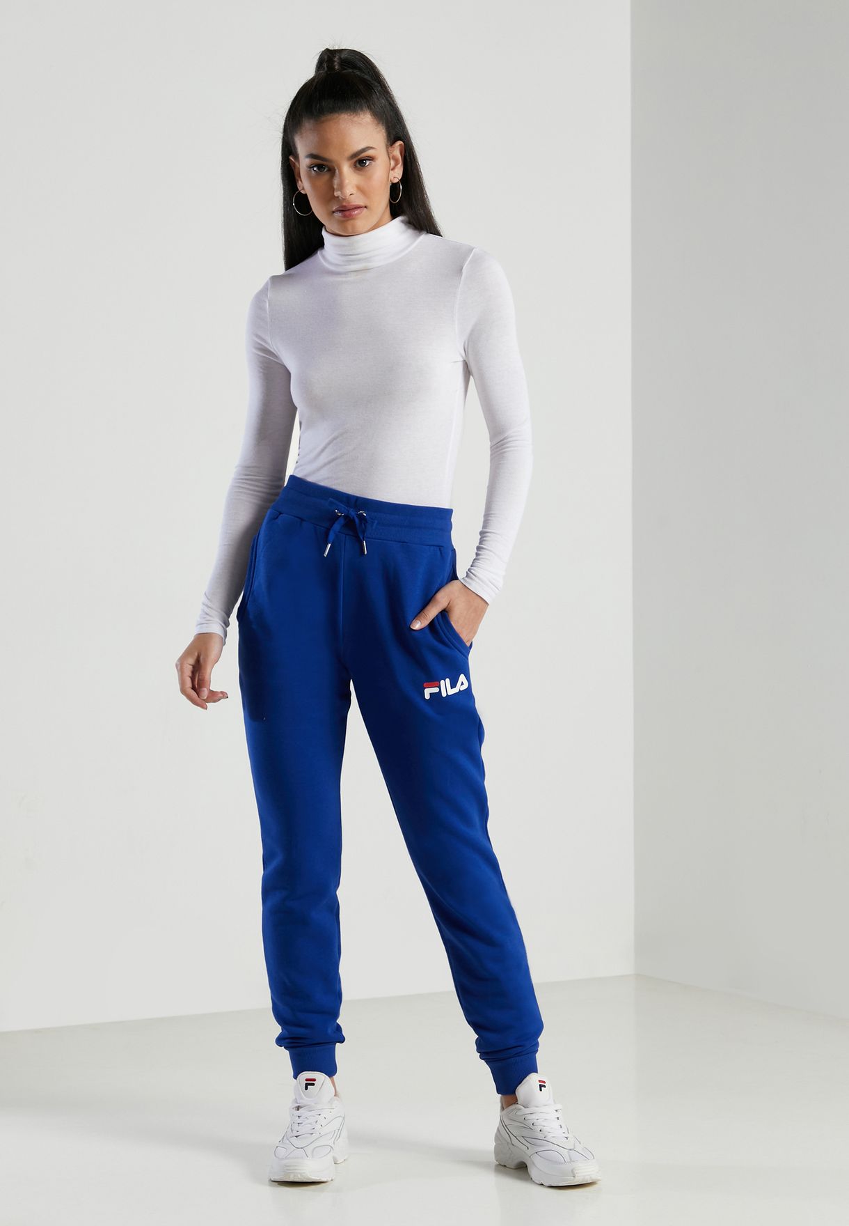 Buy Fila blue Lorie Cuffed Sweatpants for Kids in MENA, Worldwide