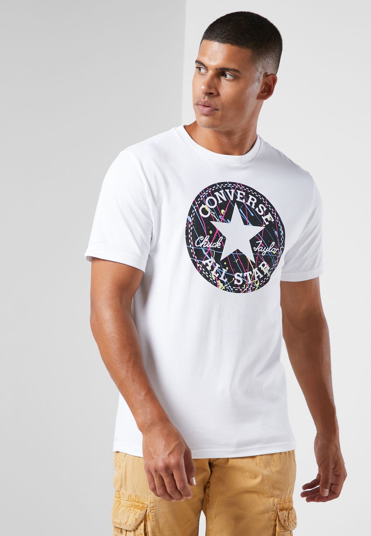 white converse t shirt mens