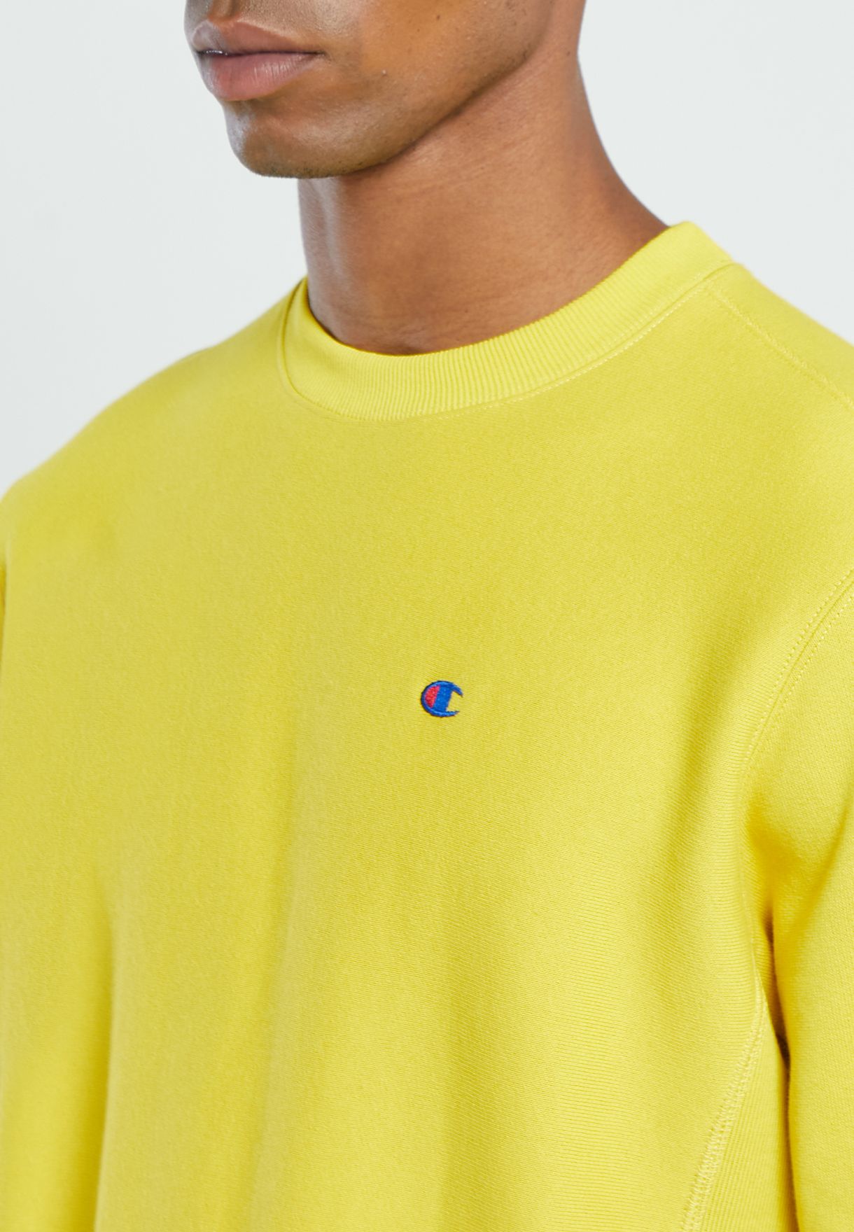 pastel yellow champion sweatshirt