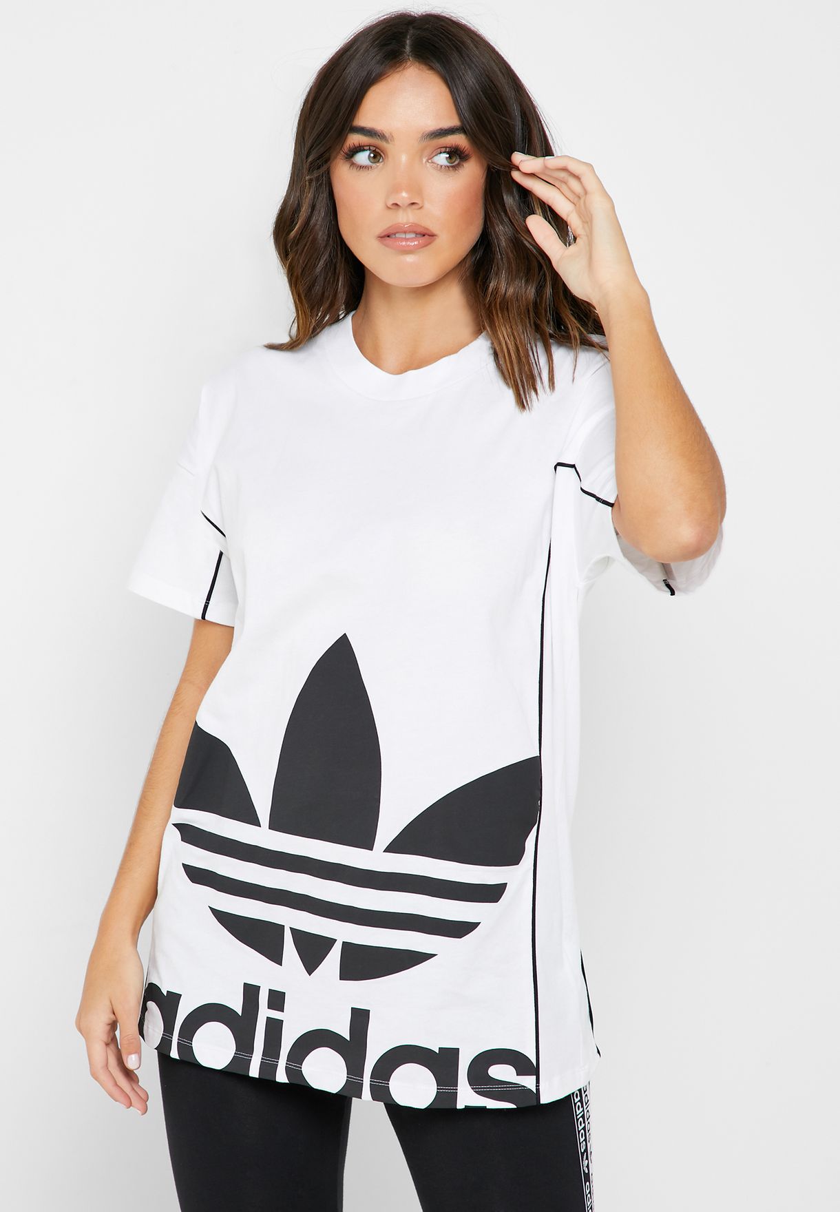 domain Does not move Bald Buy adidas Originals white Trefoil Long T-Shirt for Women in MENA, Worldwide