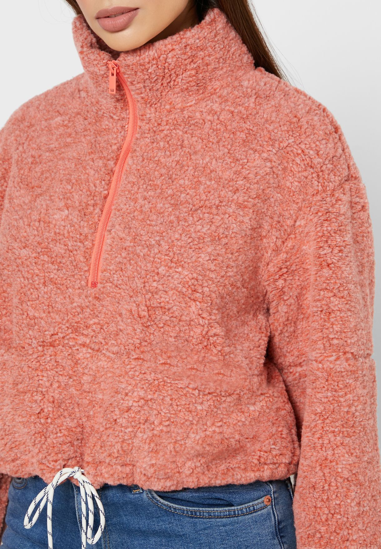 Anahi Zip Detail Fleece Sweater