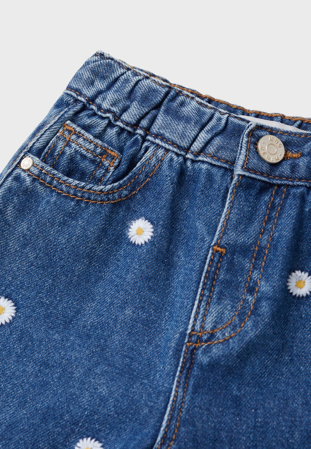 Infant Floral Embroidery Jeans