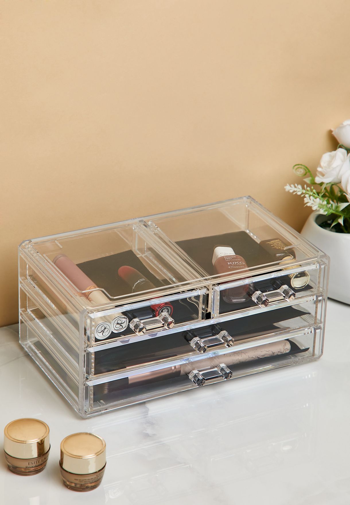 Acrylic Stationery Storage Holder With Drawers