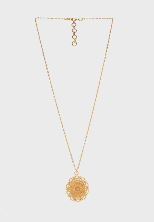 Coin Charm Single Pendant Necklace
