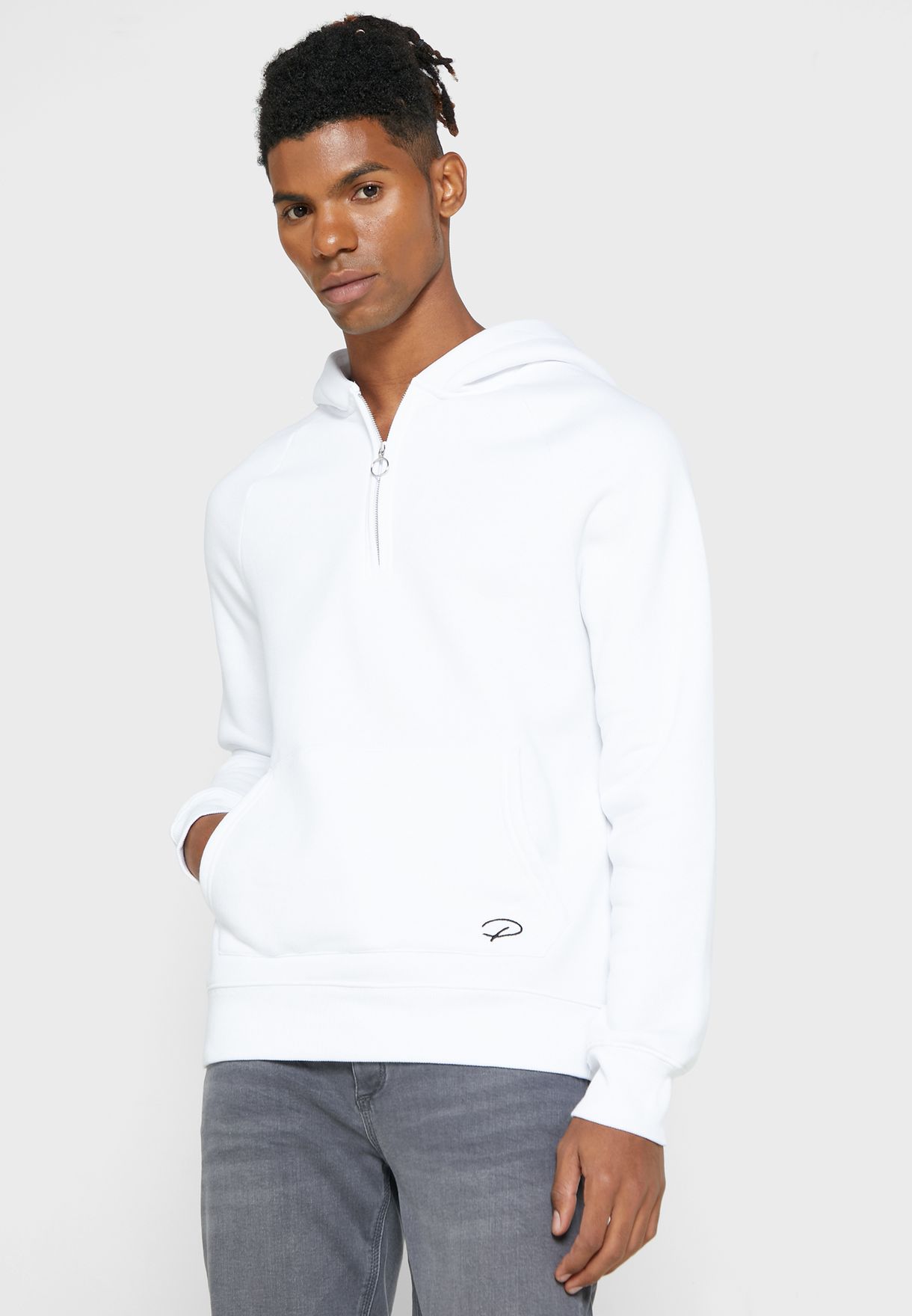 river island white hoodie