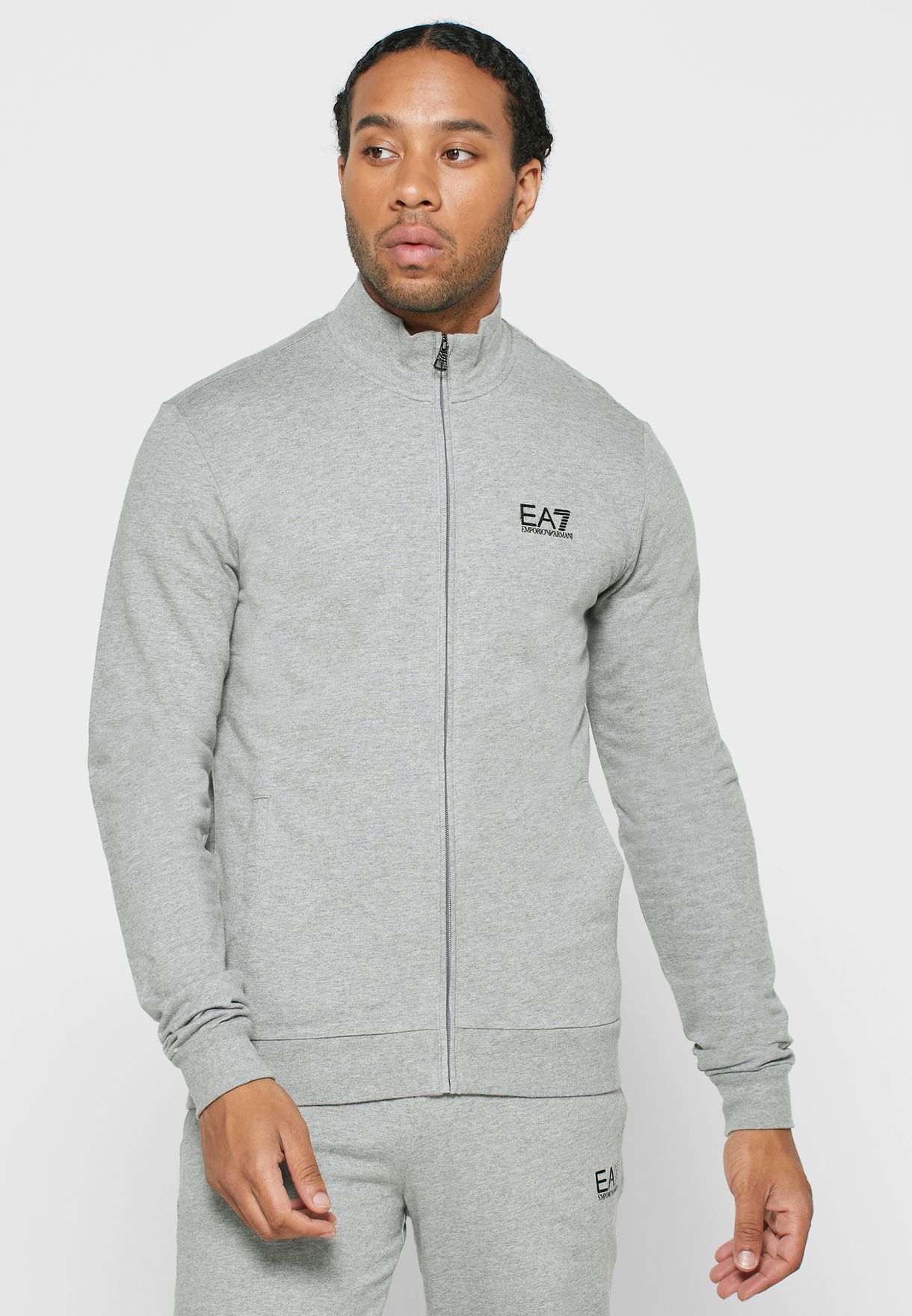 ea7 visibility tracksuit grey