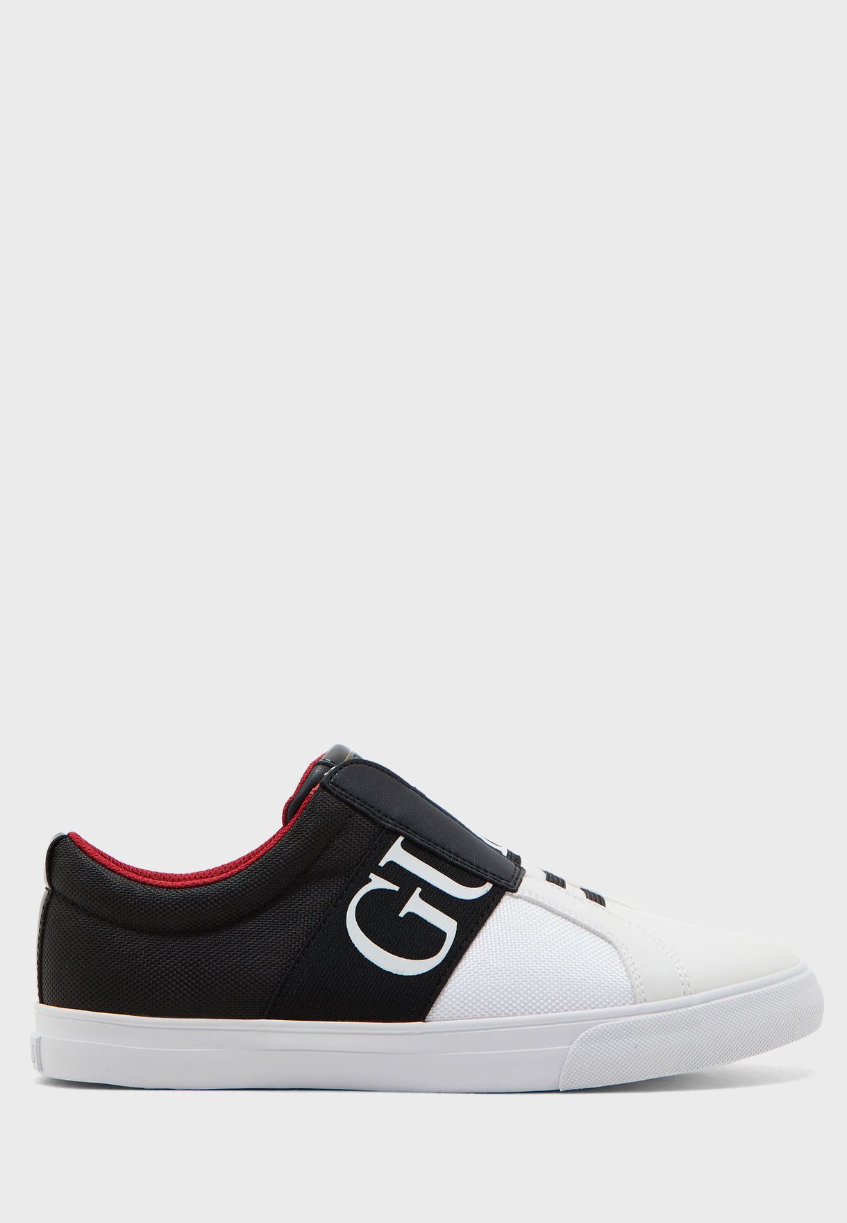 guess black and white shoes