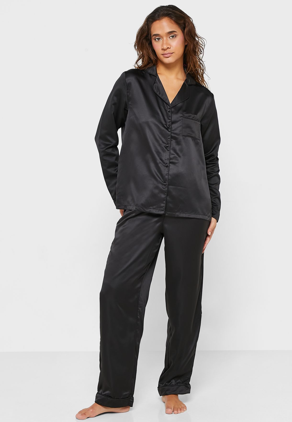 Buy La Senza black Button Detail Shirt And Pyjama Set for Women in ...