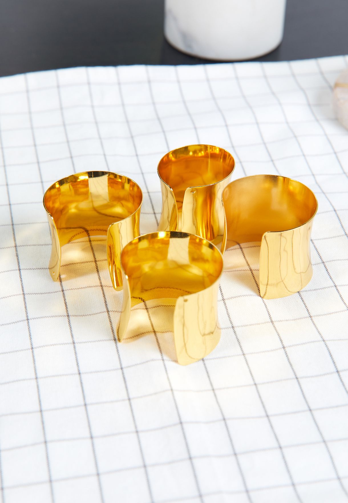Set of 4 Gold Napkin Rings