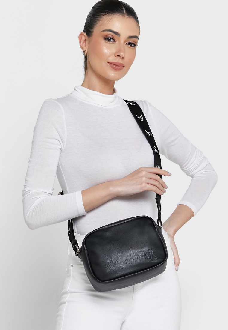 Buy Calvin Klein Women's Small Pebble Leather Crossbody, Asphalt, One Size  at Amazon.in