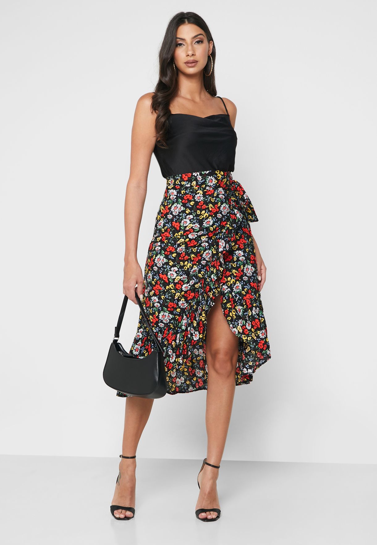 Wrap Frill Maxi Skirt