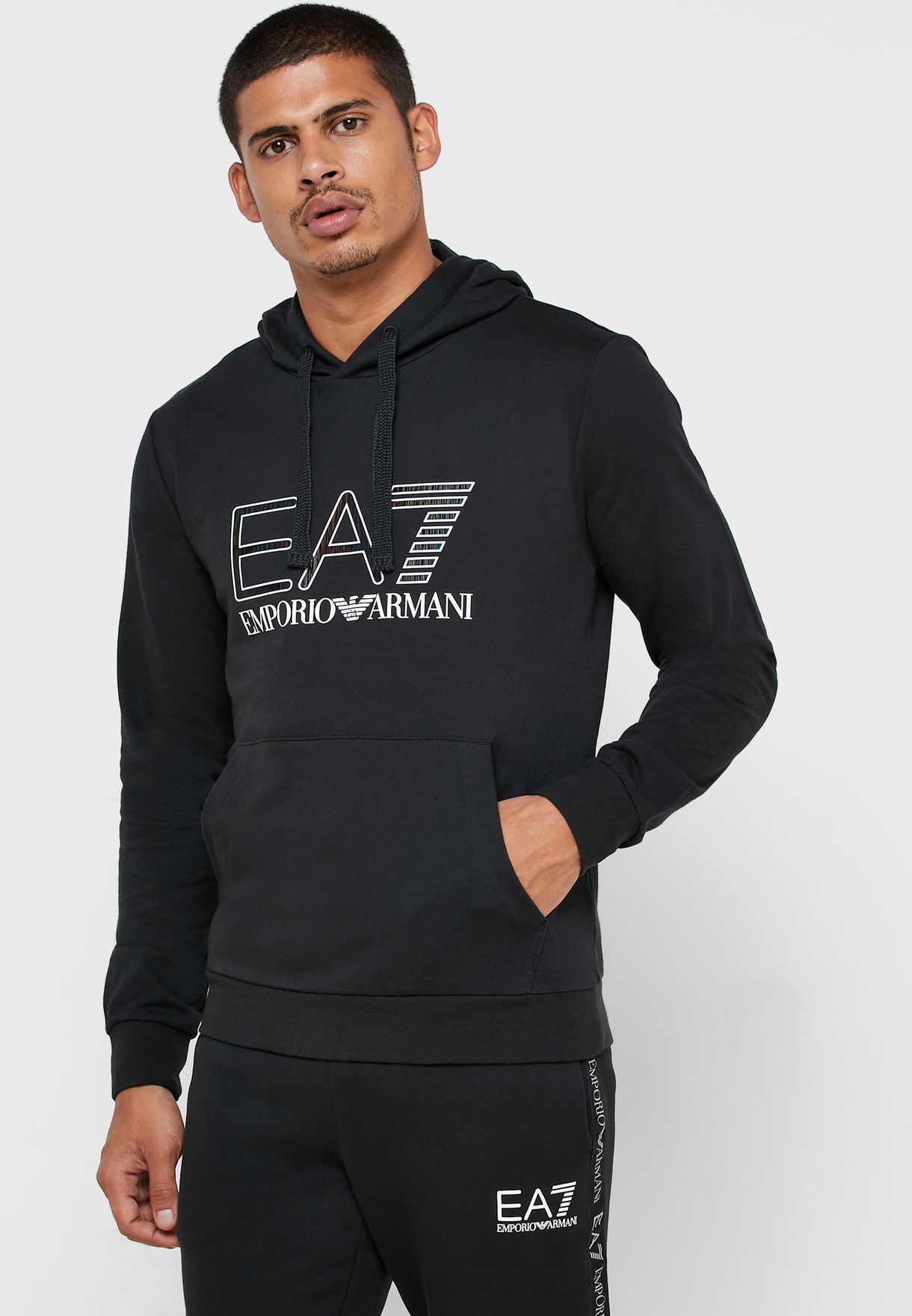 Buy Ea7 Emporio Armani black Essential Logo Hoodie for Men in Muscat,  Salalah