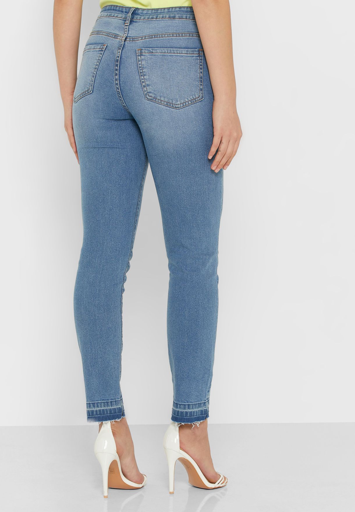 Raw Hem Skinny Jeans