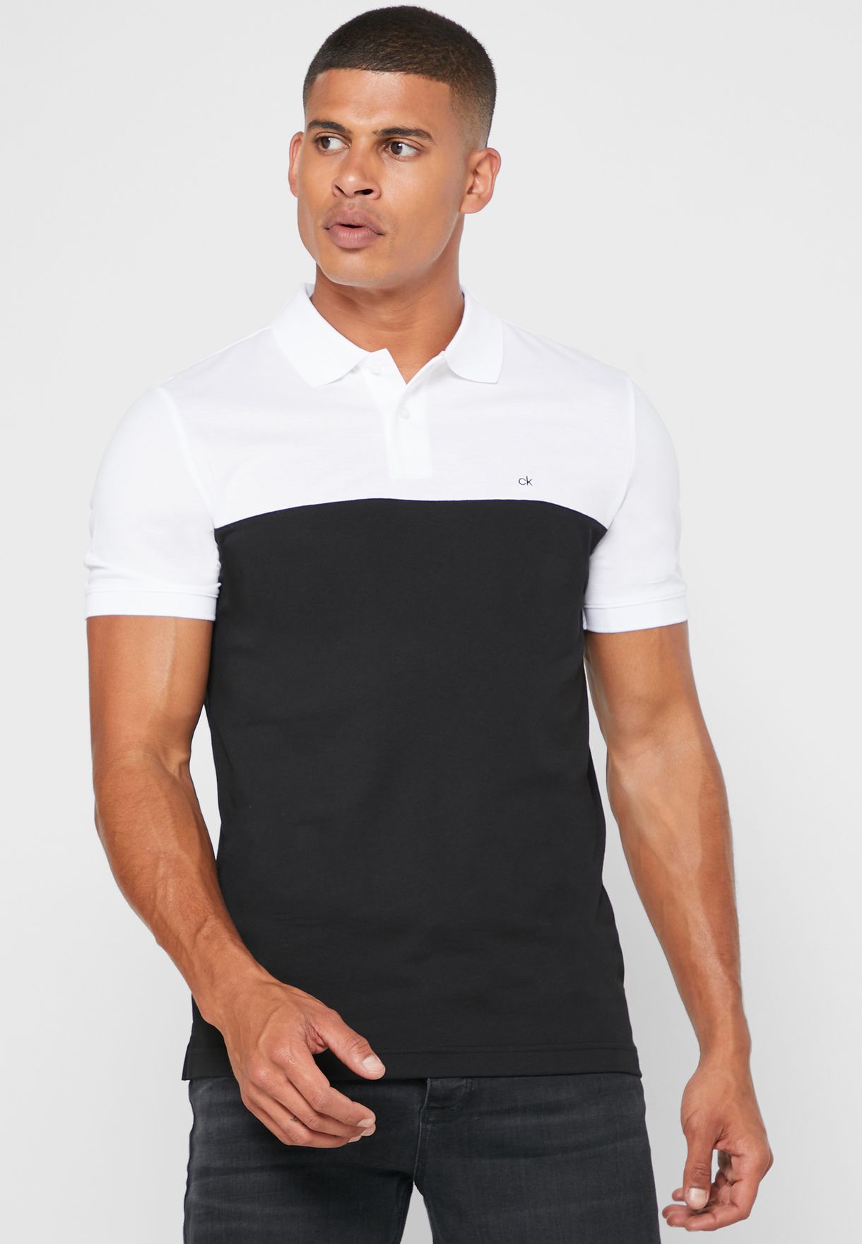 calvin klein colour block polo